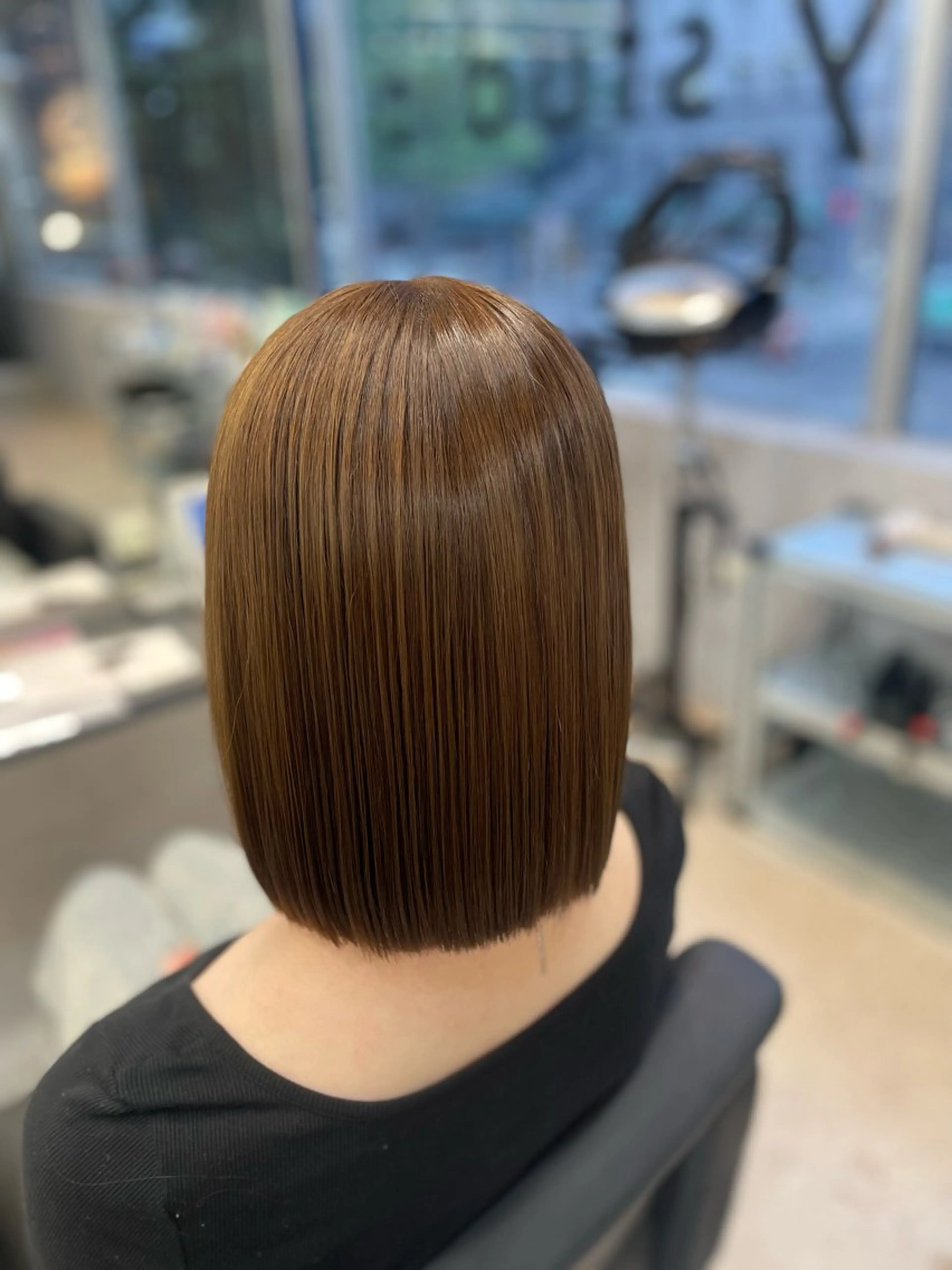 ミディアム カラー 切りっぱなしボブ ボブ mahiro/ パーマ/メンズのヘアスタイル