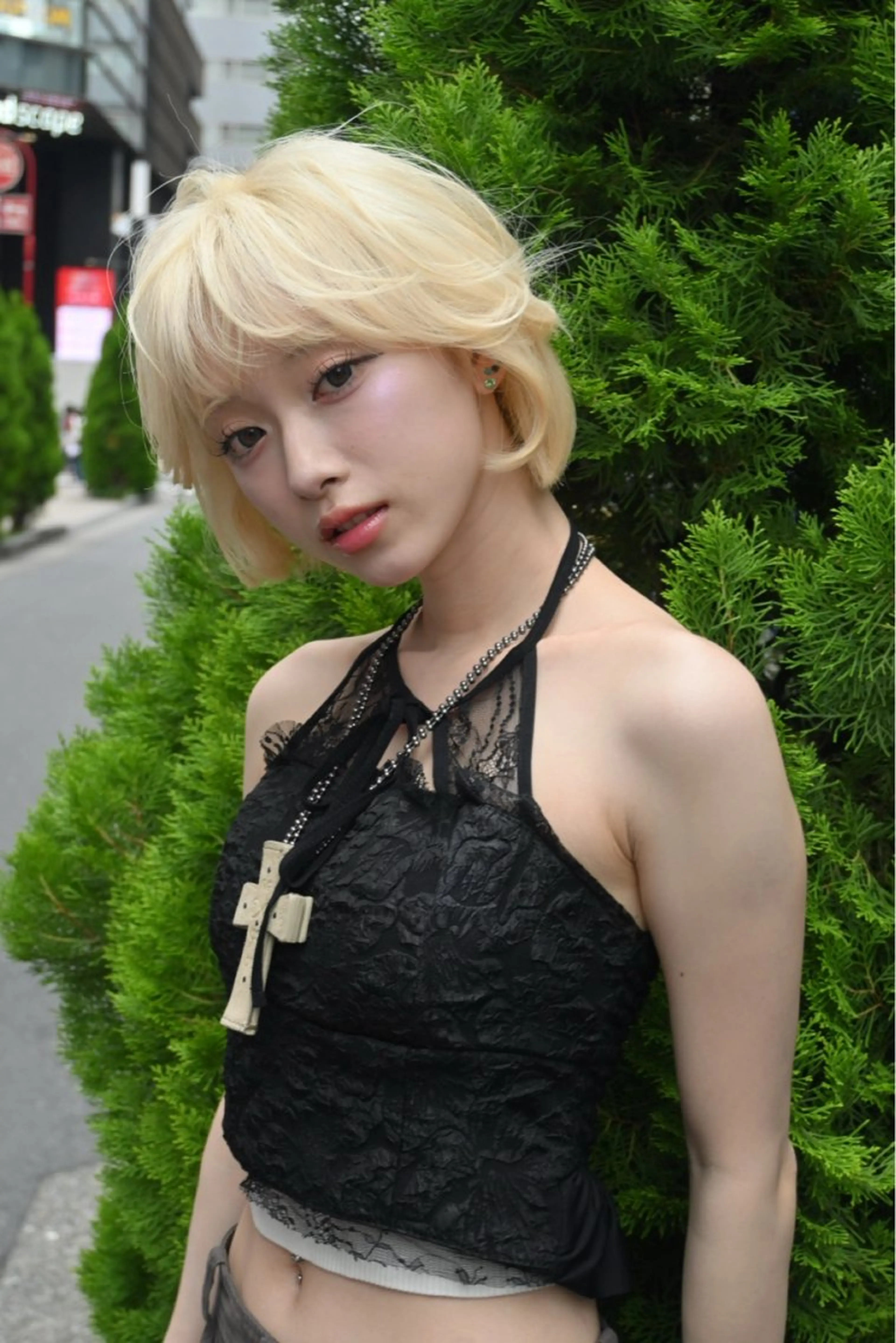 ショート カラー ボブレイヤー ブリーチ ブロンド ケアブリーチ ボブ カット ヘアカラー トリートメント 透明感カラー✨🩵 韓国ヘアkanatoのヘアスタイル