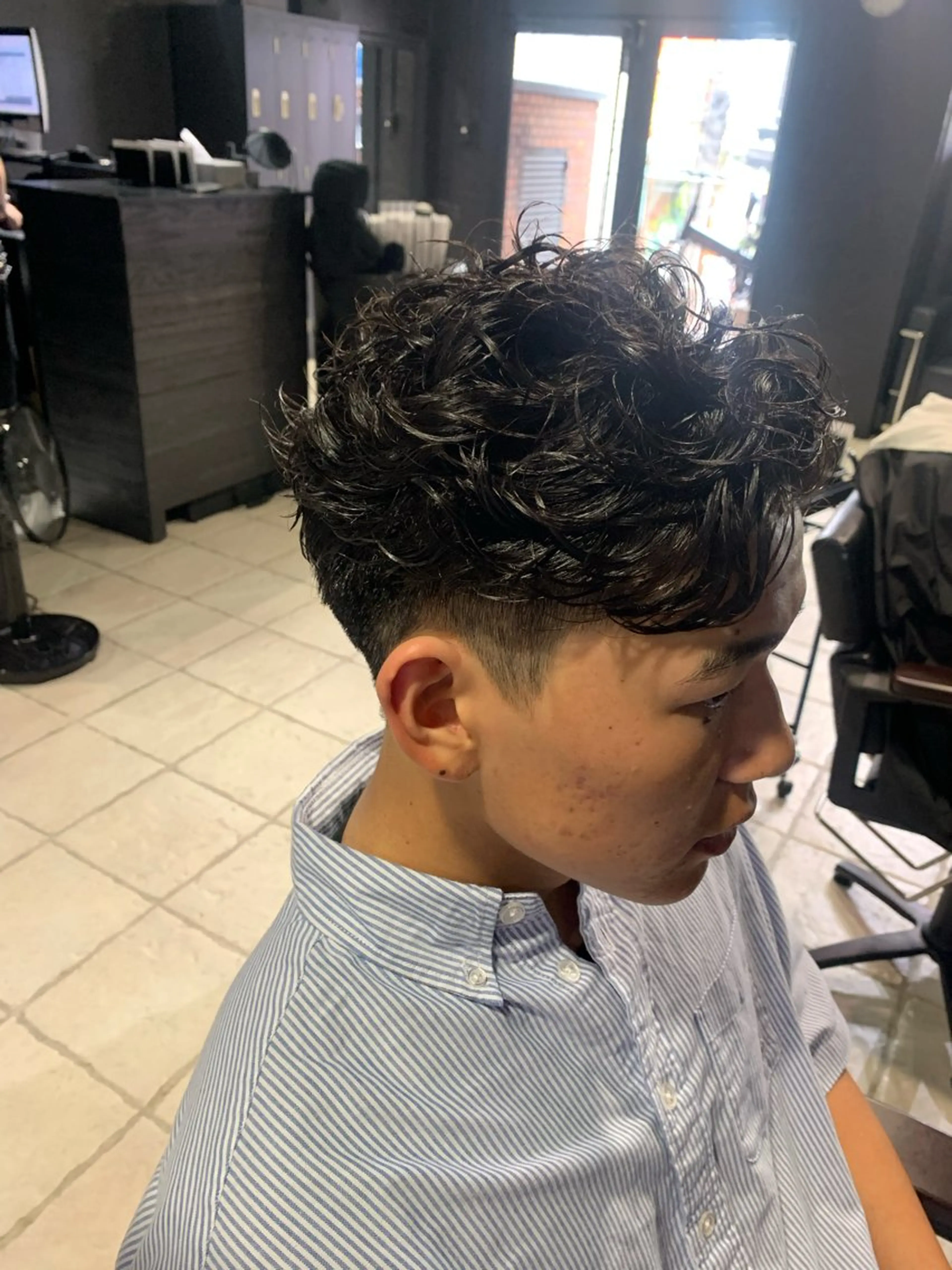 ショート メンズ カット パーマ ヘアセット メンズパーマ/難波/ 心斎橋　室園亮佑のヘアスタイル