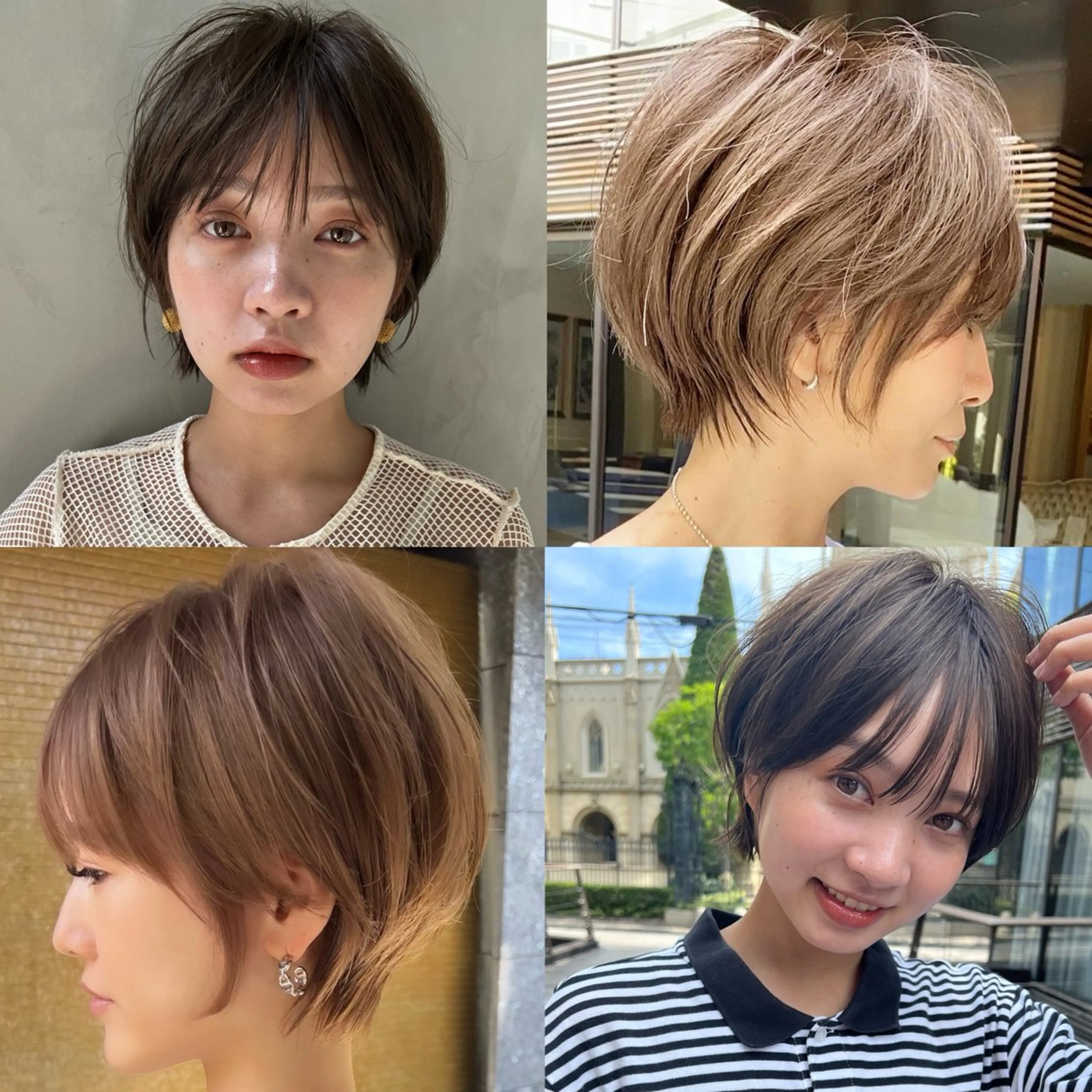 ショート laff 新宿所属・切りっぱなしボブ レイヤー/縮毛矯正のヘアスタイル