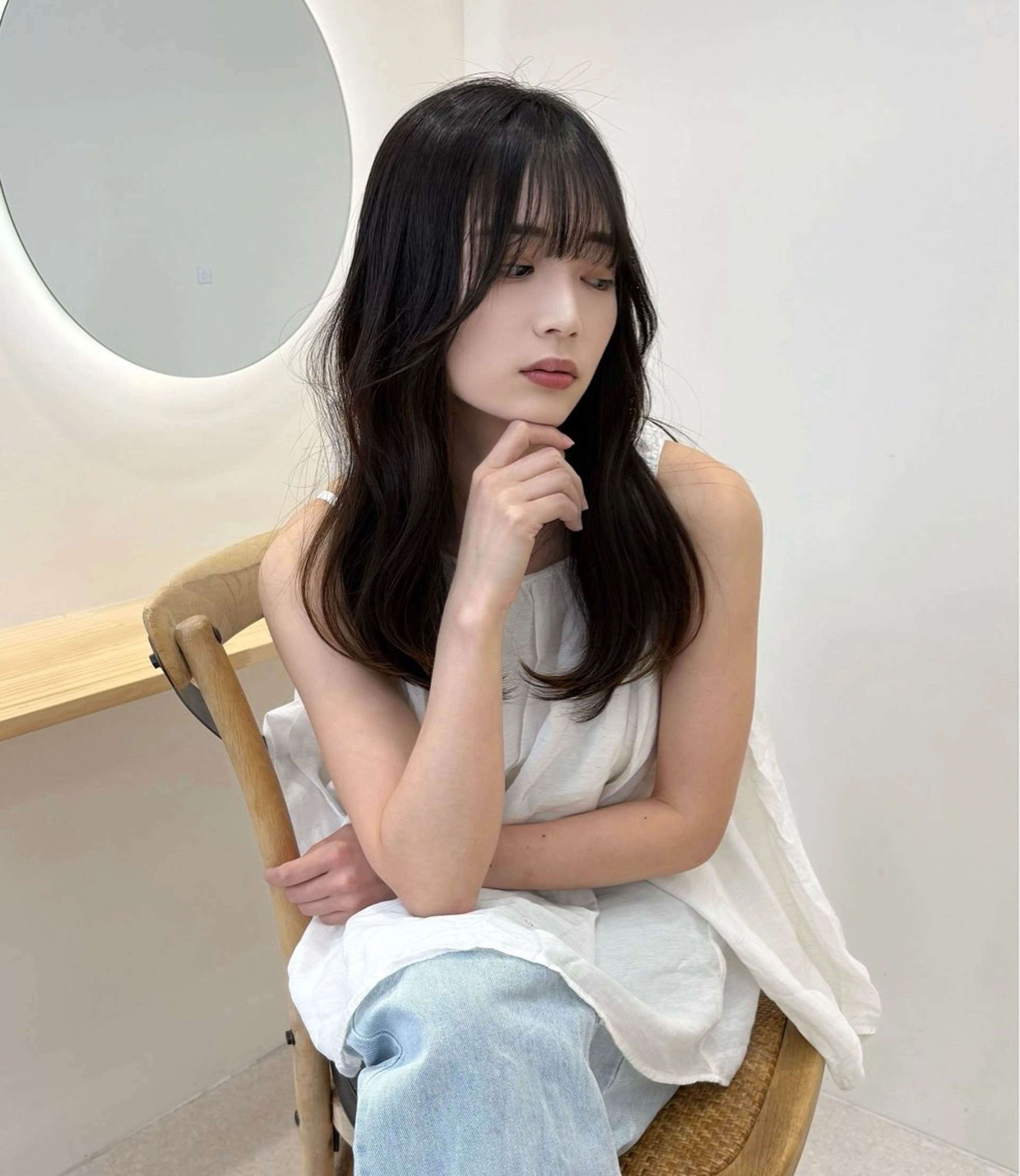 ミディアム カット ヘアカラー トリートメント 透明感カラー 🩰あさのヘアスタイル