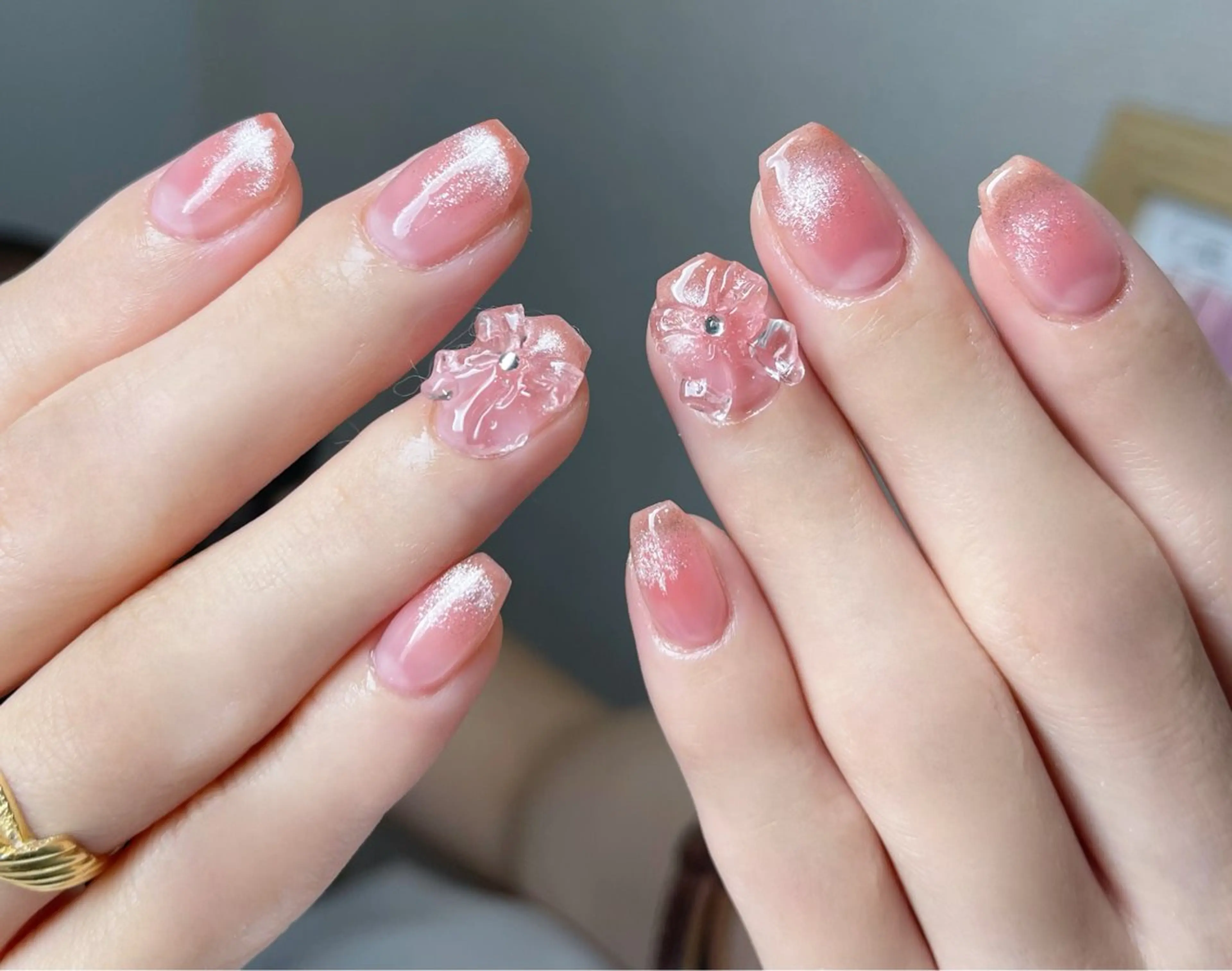 ネイル フットネイル フレンチネイル グラデーション キラキラネイル マグネットネイル Lina nailのネイルデザイン