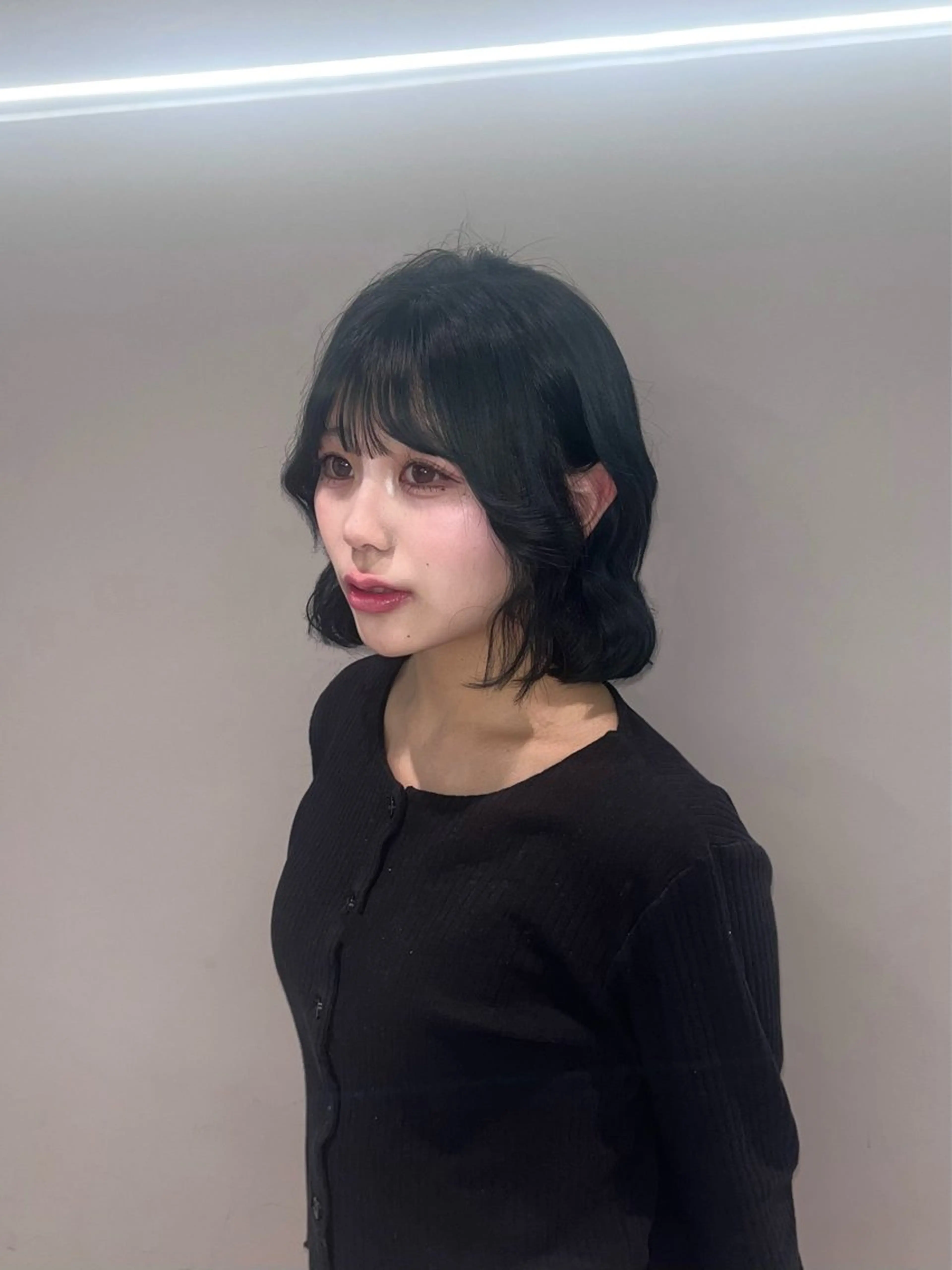 ショート カラー 黒髪 ブルーカラー ブルーブラック GEM lit所属・名駅/GEM lit risaのヘアスタイル