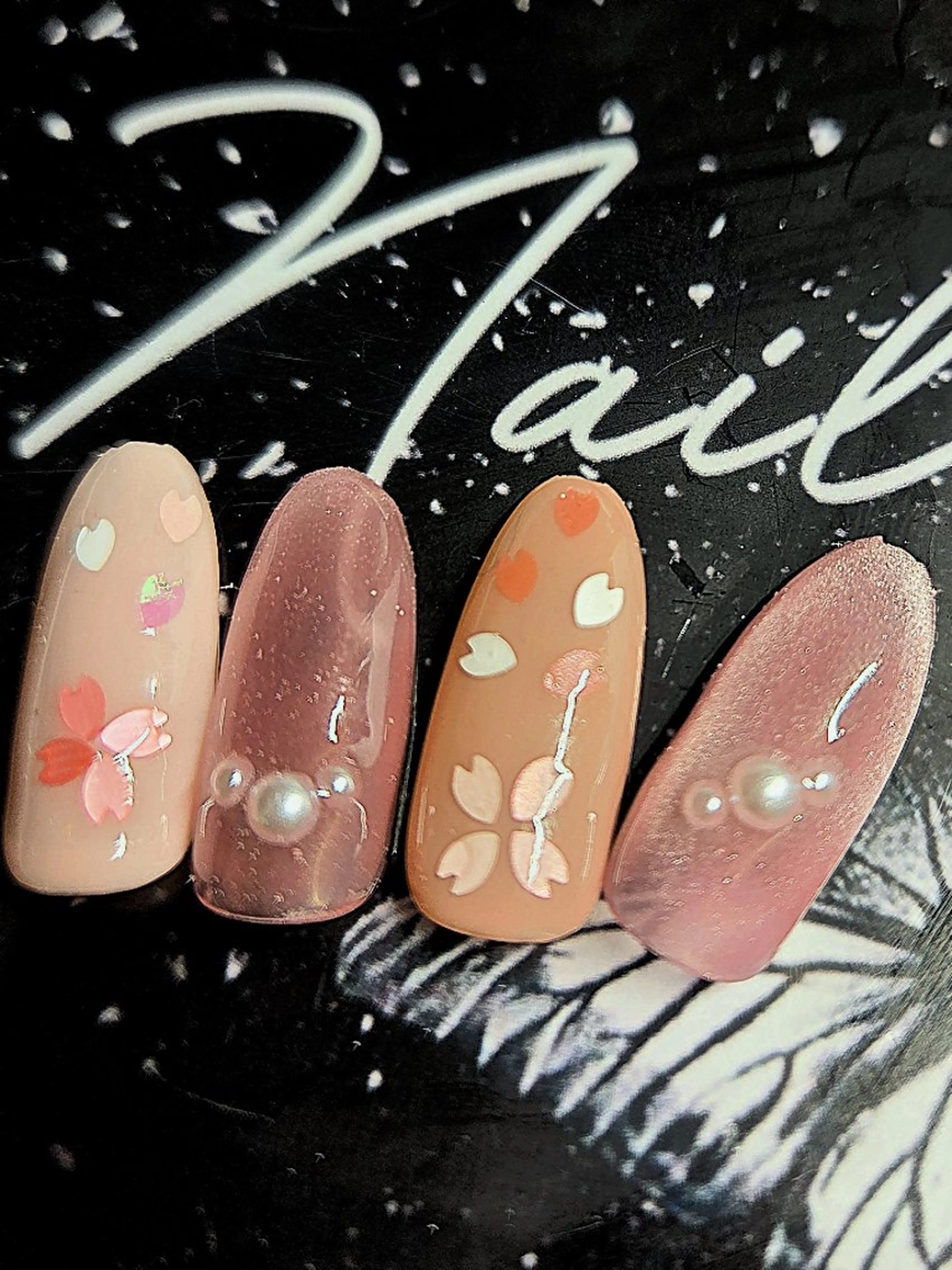 ネイル 入学式 卒業式 マグネットネイル 春ネイル nailsaron kohiroのネイルデザイン