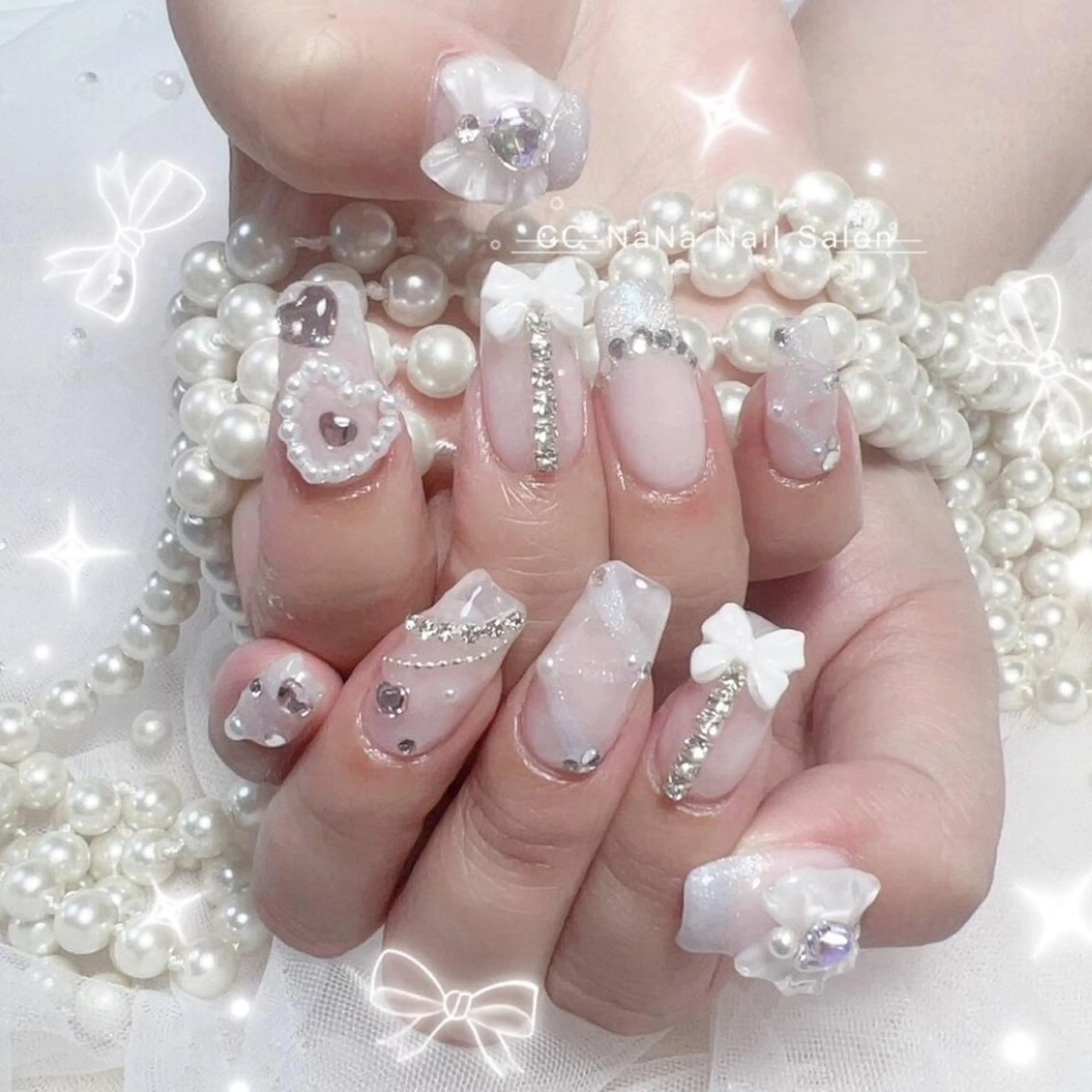 ネイル M✨ワンホン風ネイル パラジェル取扱🦋リのネイルデザイン