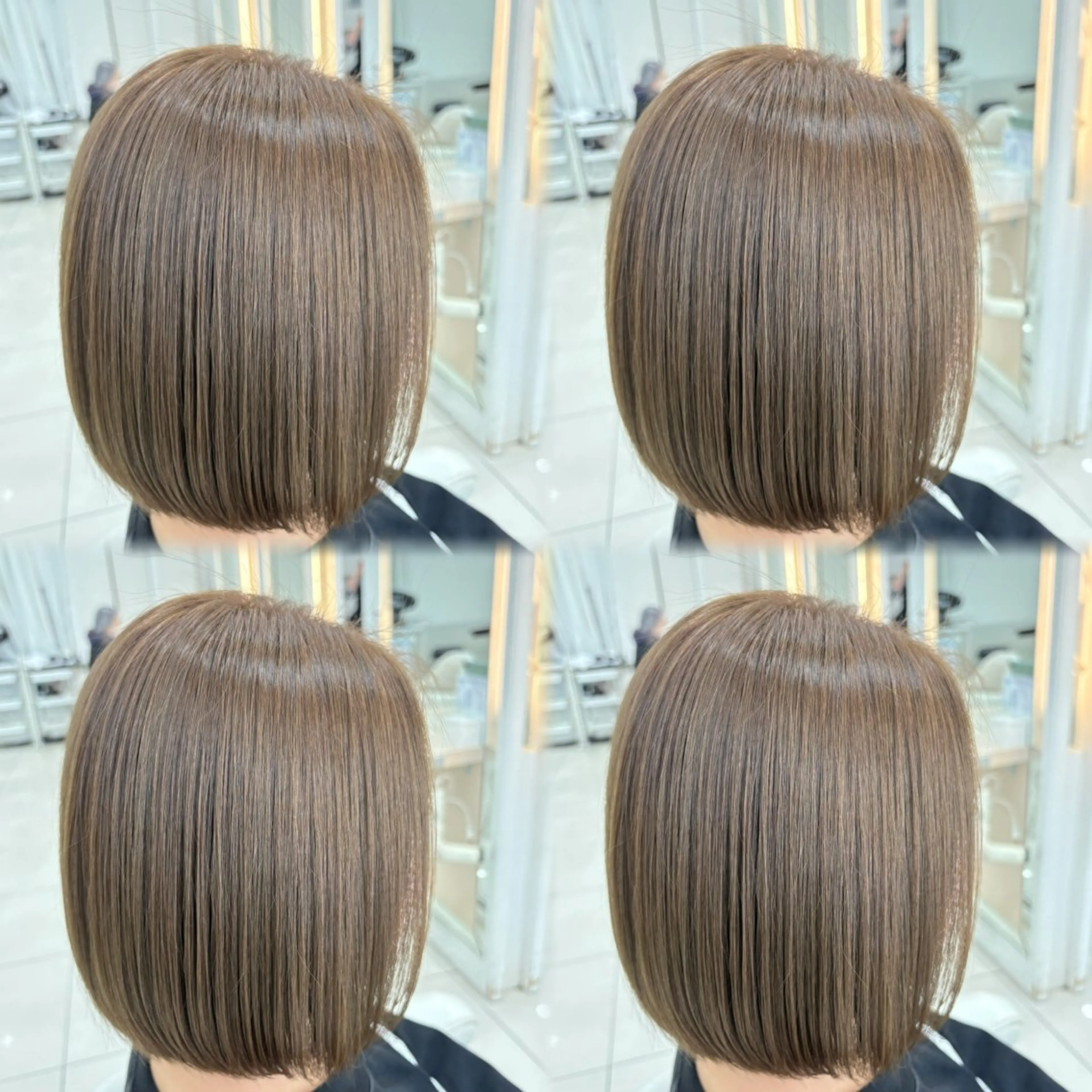 ミディアム カラー ショートボブ ミディアムパーマ バレイヤージュ ベージュカラー ブリーチ 髪質改善/艶カラー/ メンズパーマ/鈴木のヘアスタイル