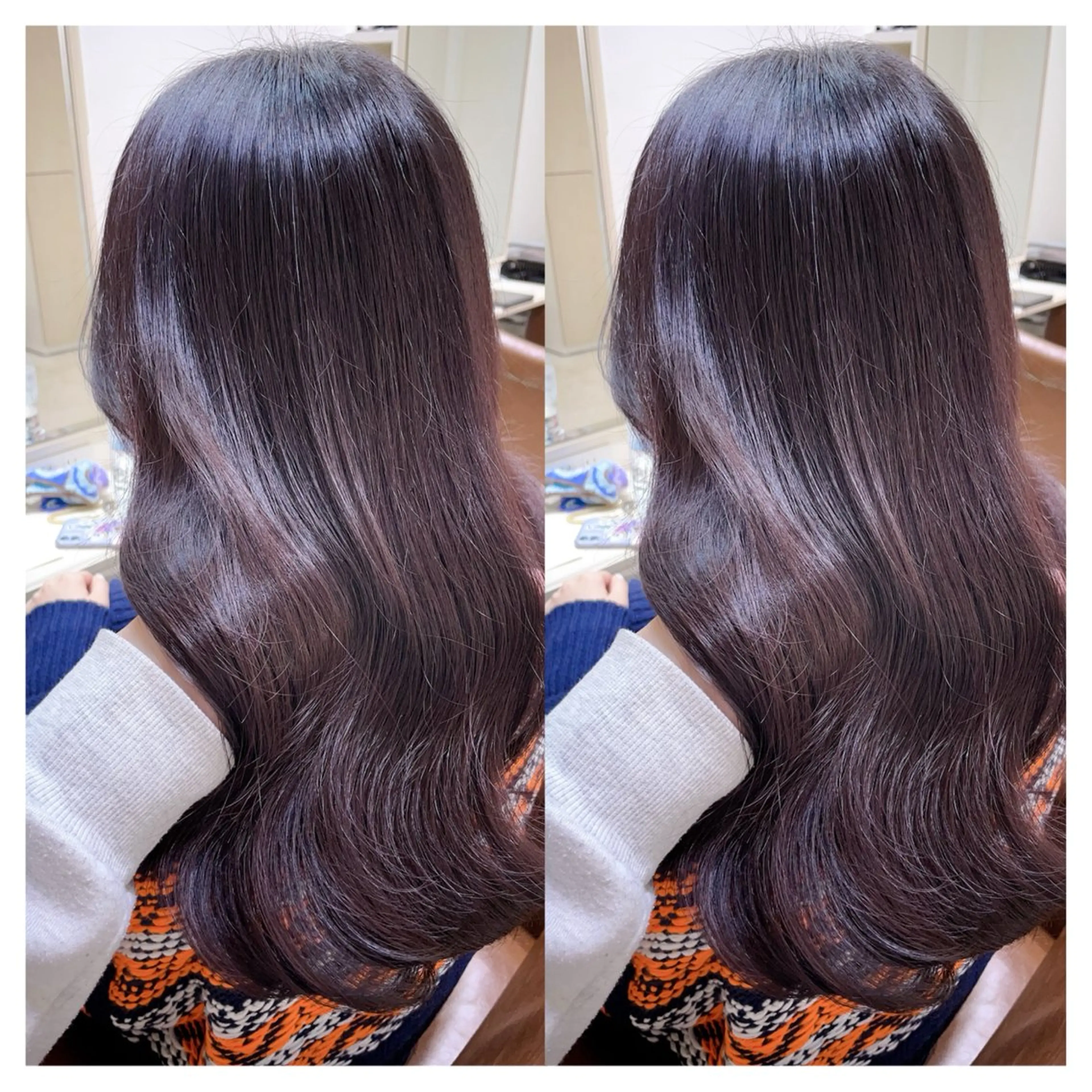 セミロング カラー カット ヘアカラー トリートメント 村山 茉衣のヘアスタイル