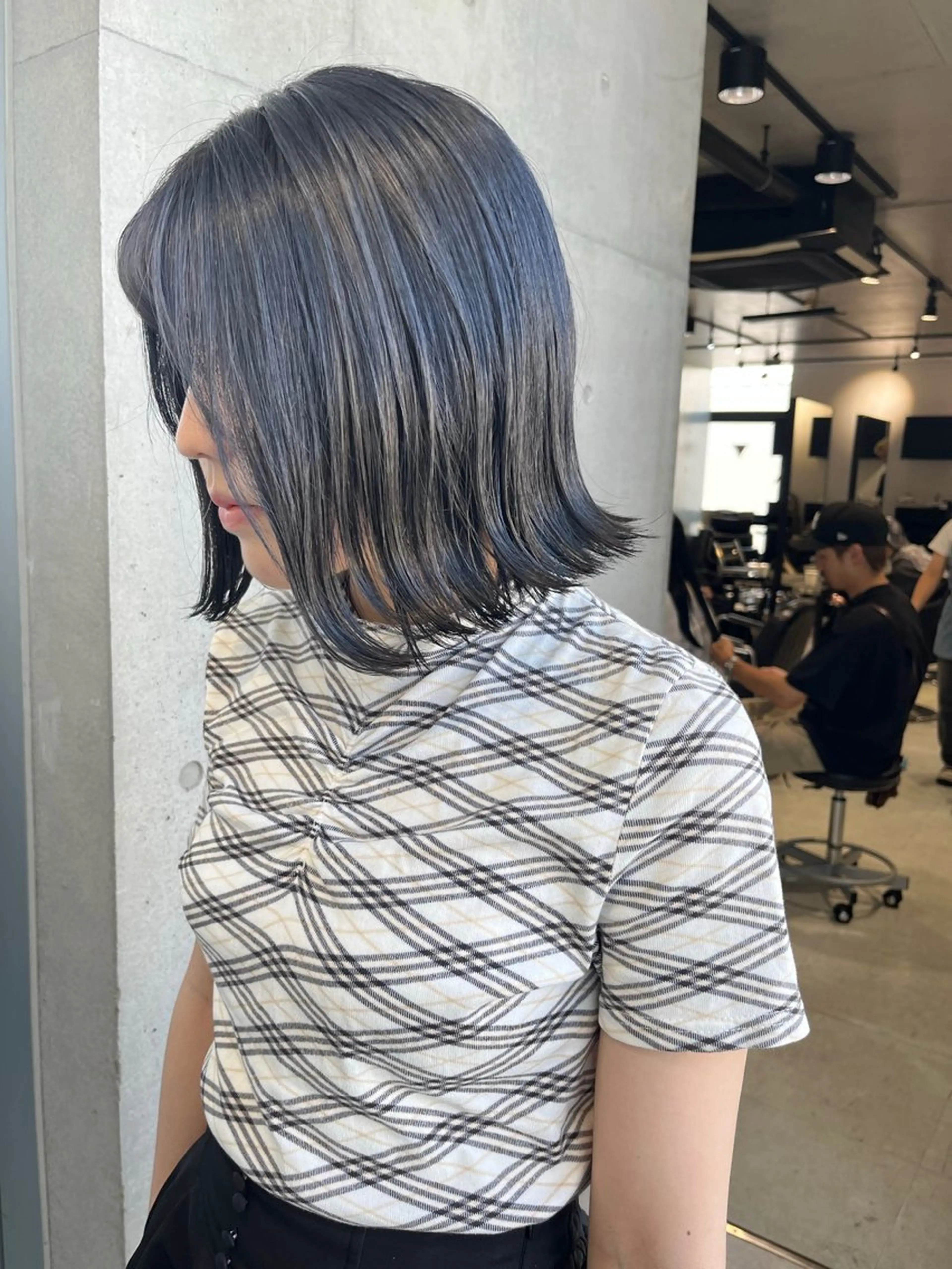 ミディアム カラー パーマ カット ヘアカラー トリートメント ヘアセット 透明感/オリーブ/ グレージュ/YUKAのヘアスタイル