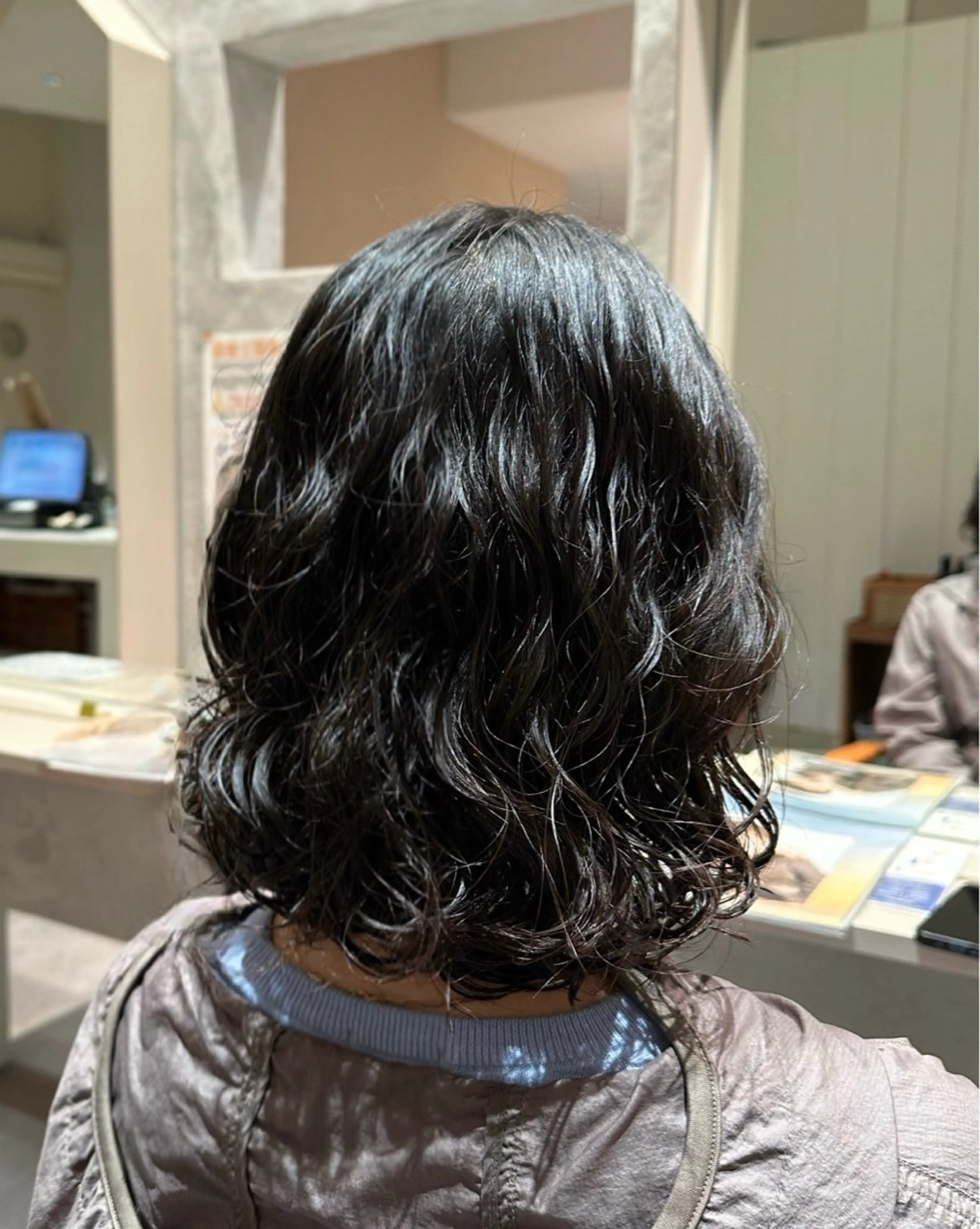 ミディアム パーマ ミディアムパーマ ボブ カット パーマ hair's  BEAU所属・荒木 千琴のヘアスタイル