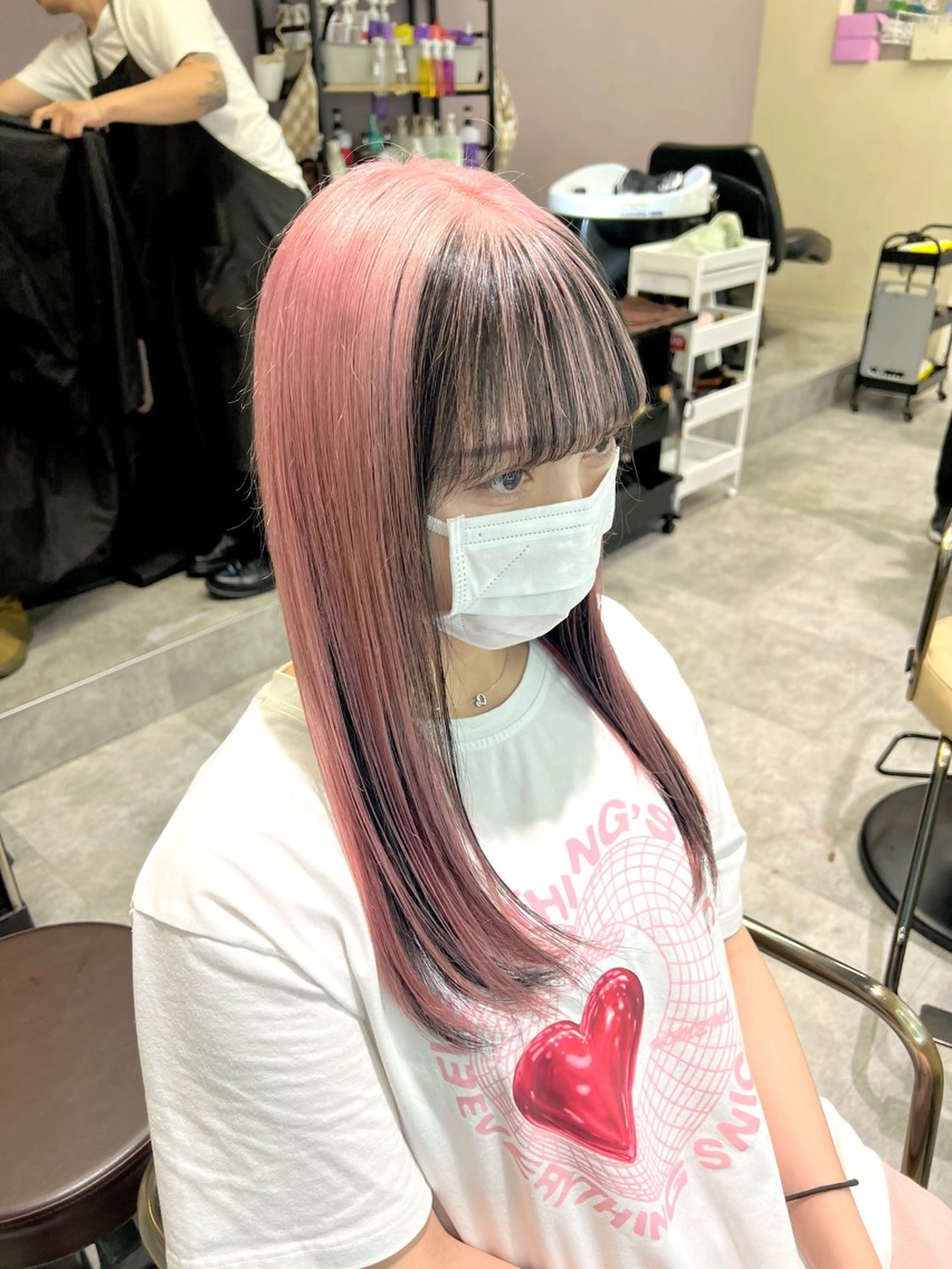 ロング カラー ピンクカラー レイヤー/韓国/艶髪 /タカマサのヘアスタイル