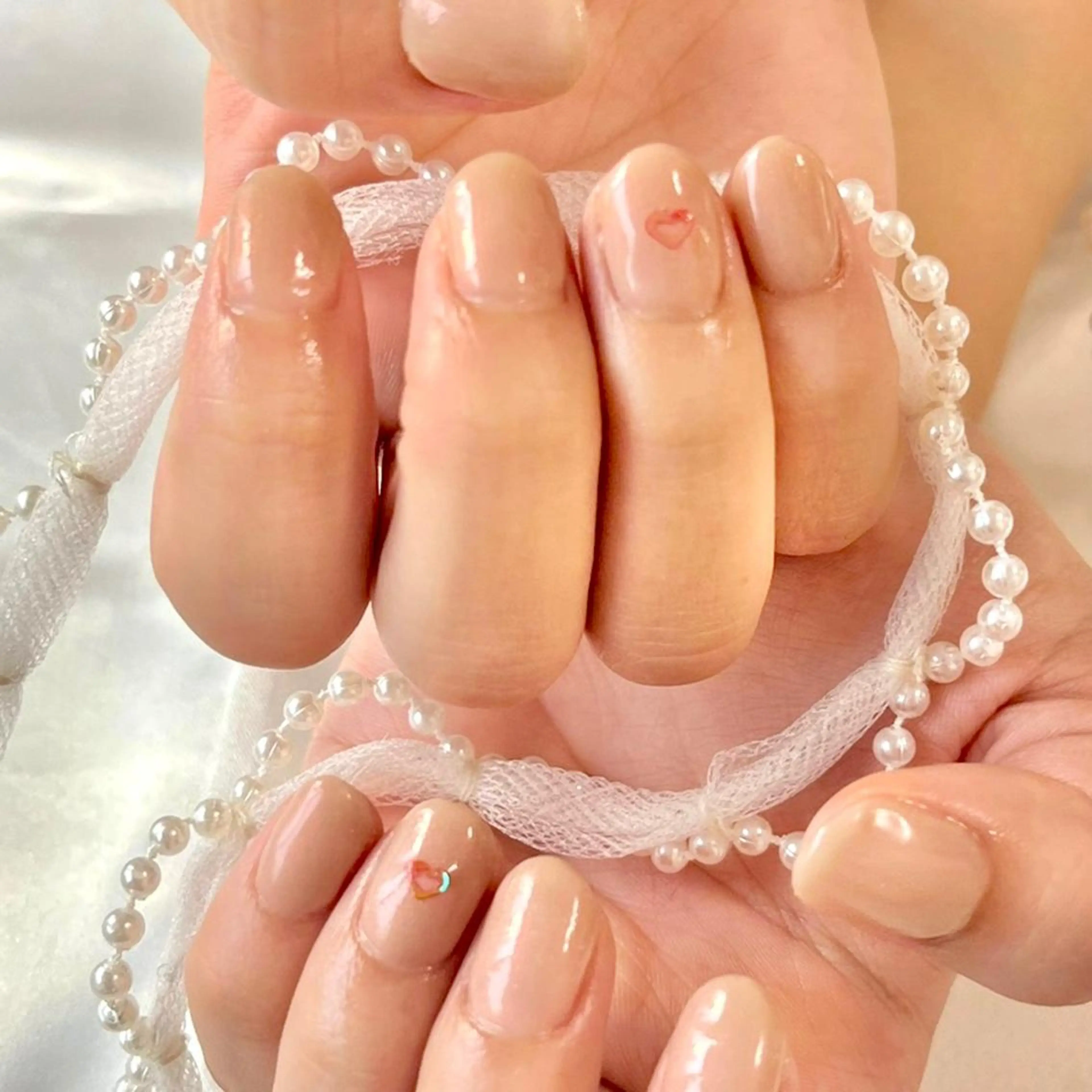 ネイル ハート 韓国ネイル オフィスネイル ハンドネイル 韓国ネイルサロン Miuのネイルデザイン