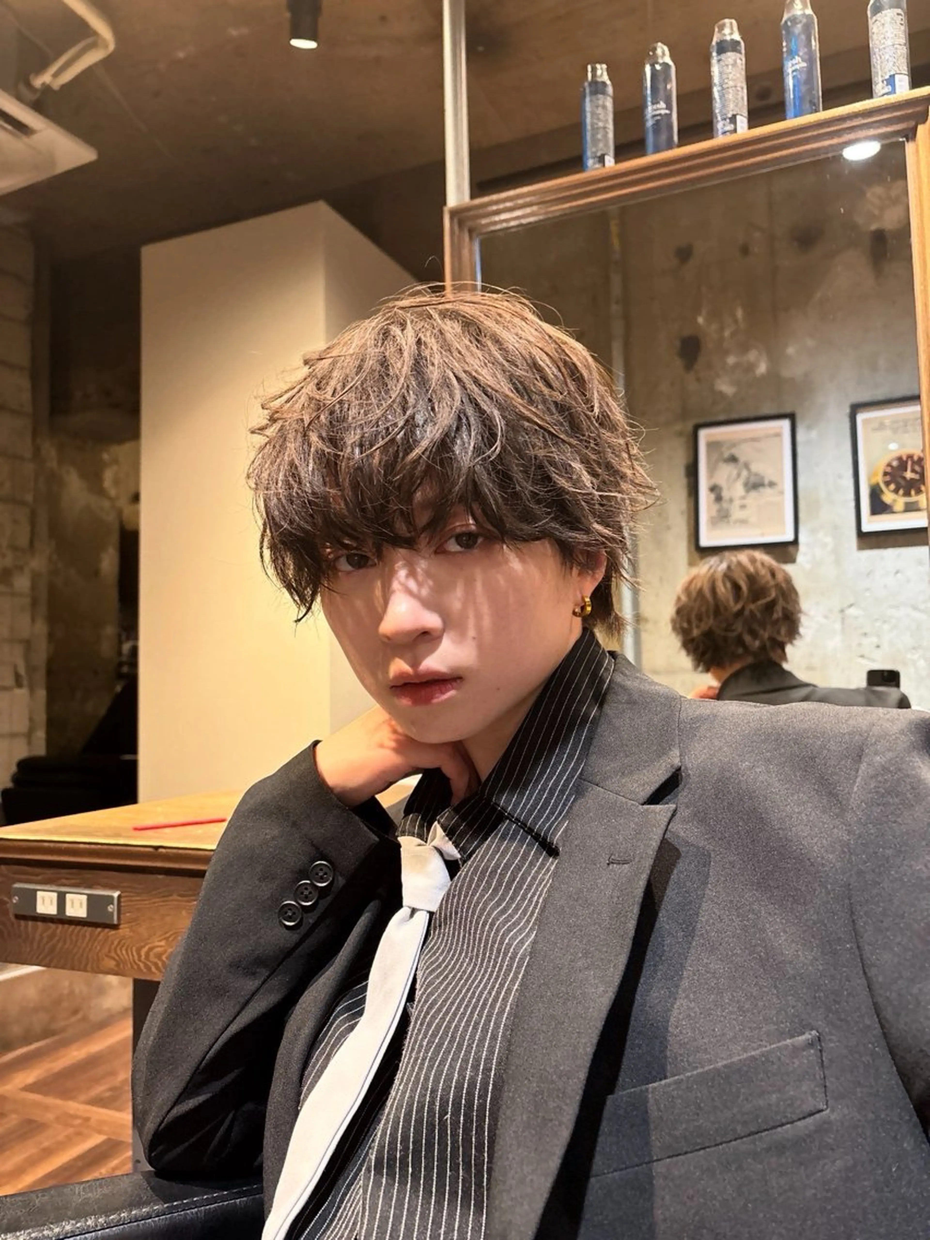 【土日限定価格】メンズカット＋全体ナチュラル縮毛矯正の写真