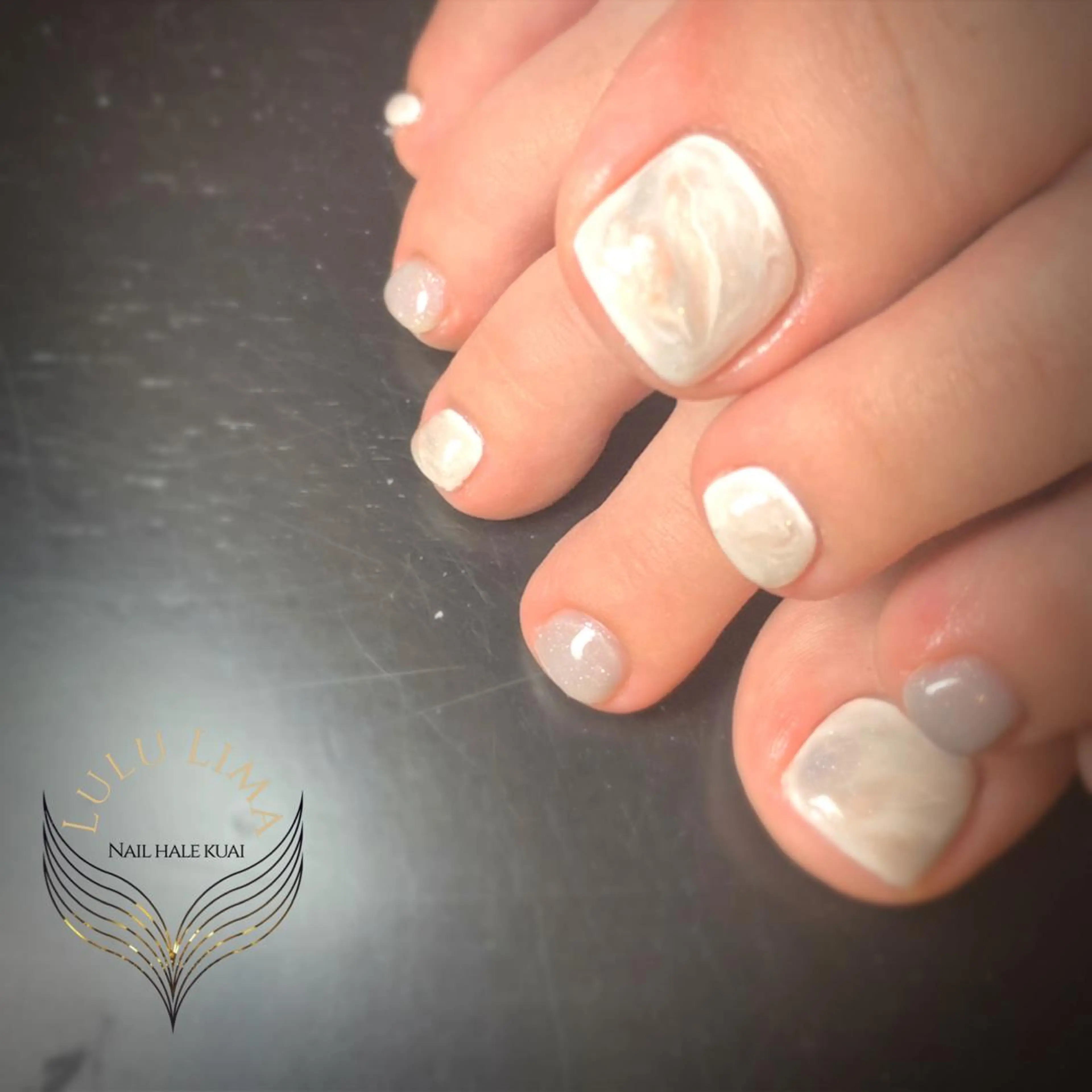 ネイル アートネイル 大理石ネイル(マーブル) ピンク ハンドネイル フットネイル LULU LIMAのネイルデザイン