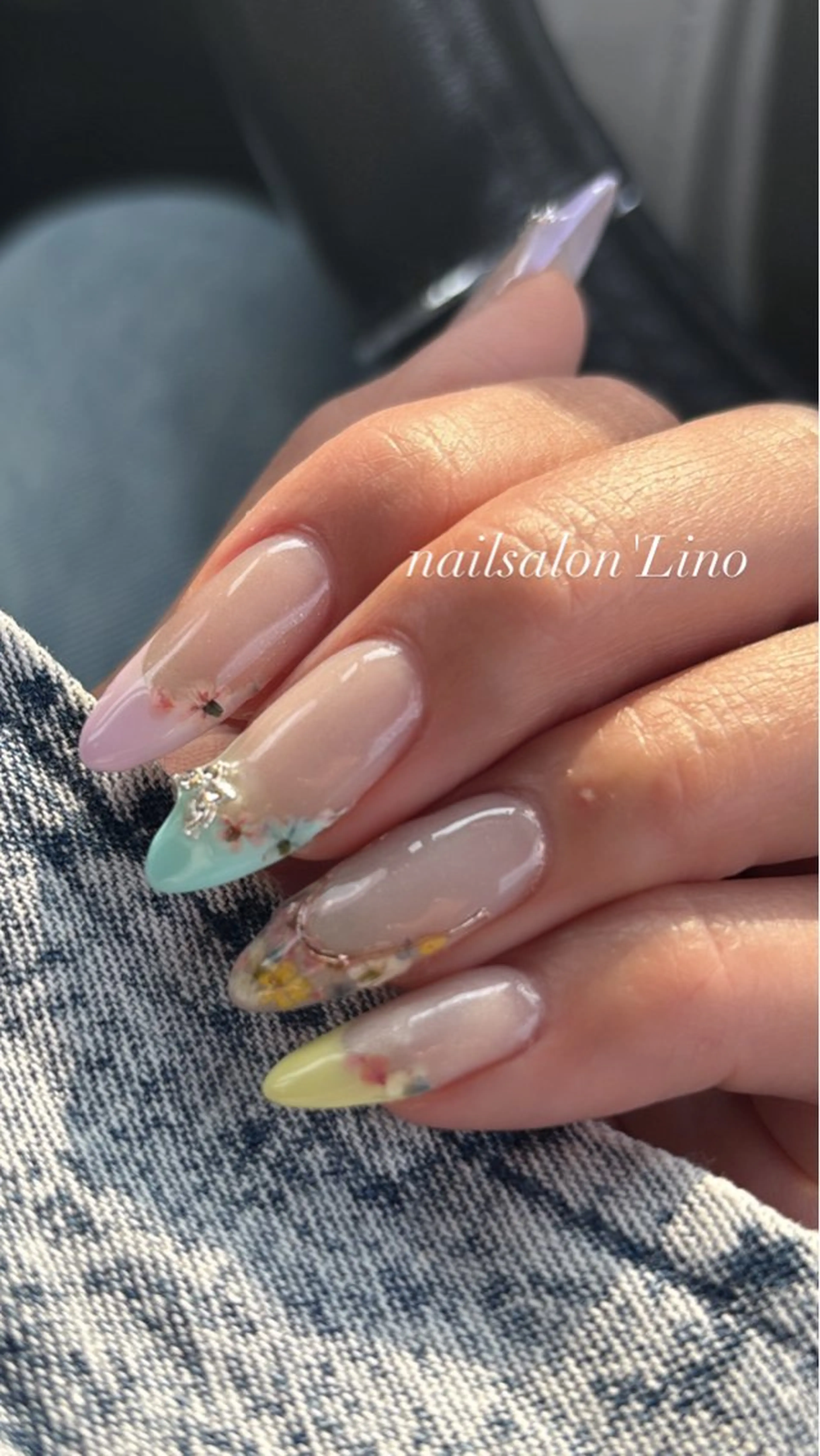 ネイル フレンチネイル パステルネイル 春ネイル ハンドネイル Lino𓂃⟡.· Chizuruのネイルデザイン