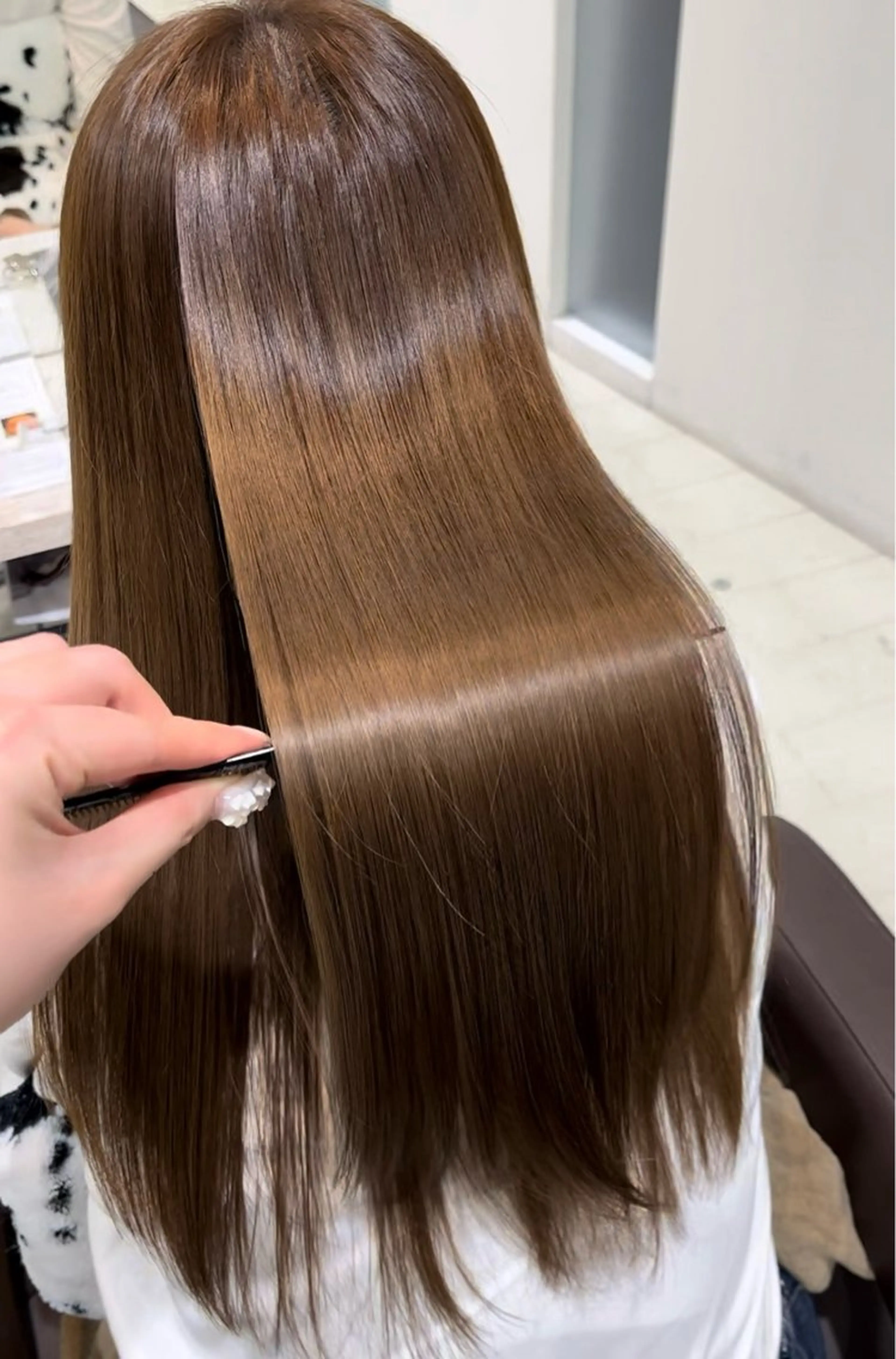 セミロング カラー 髪質改善 トリートメント jolie fille 高石店所属・桧作 みくのヘアスタイル