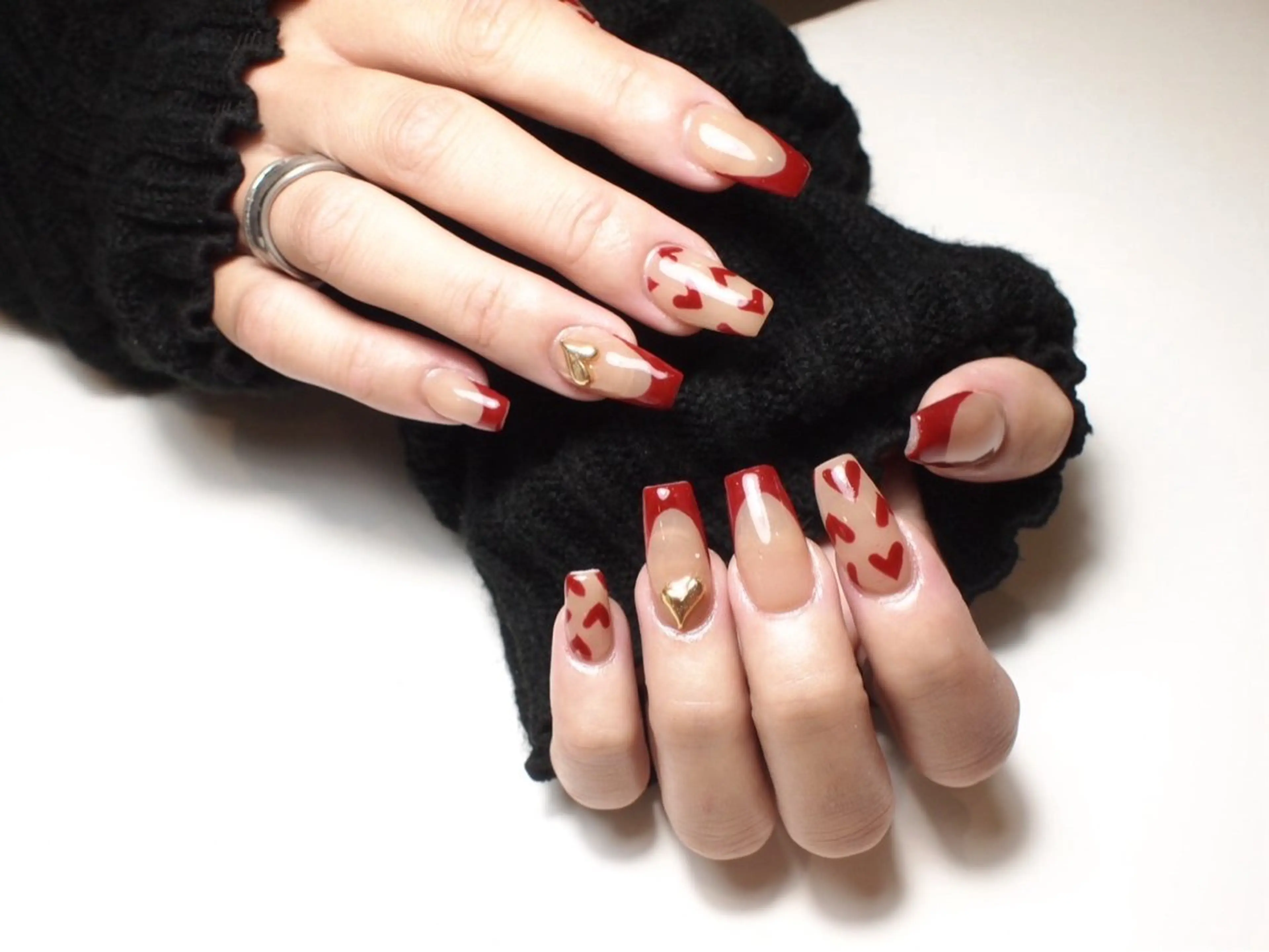 ネイル フレンチネイル バレンタイン 【ＯＲＧＡＮ】 nailのネイルデザイン