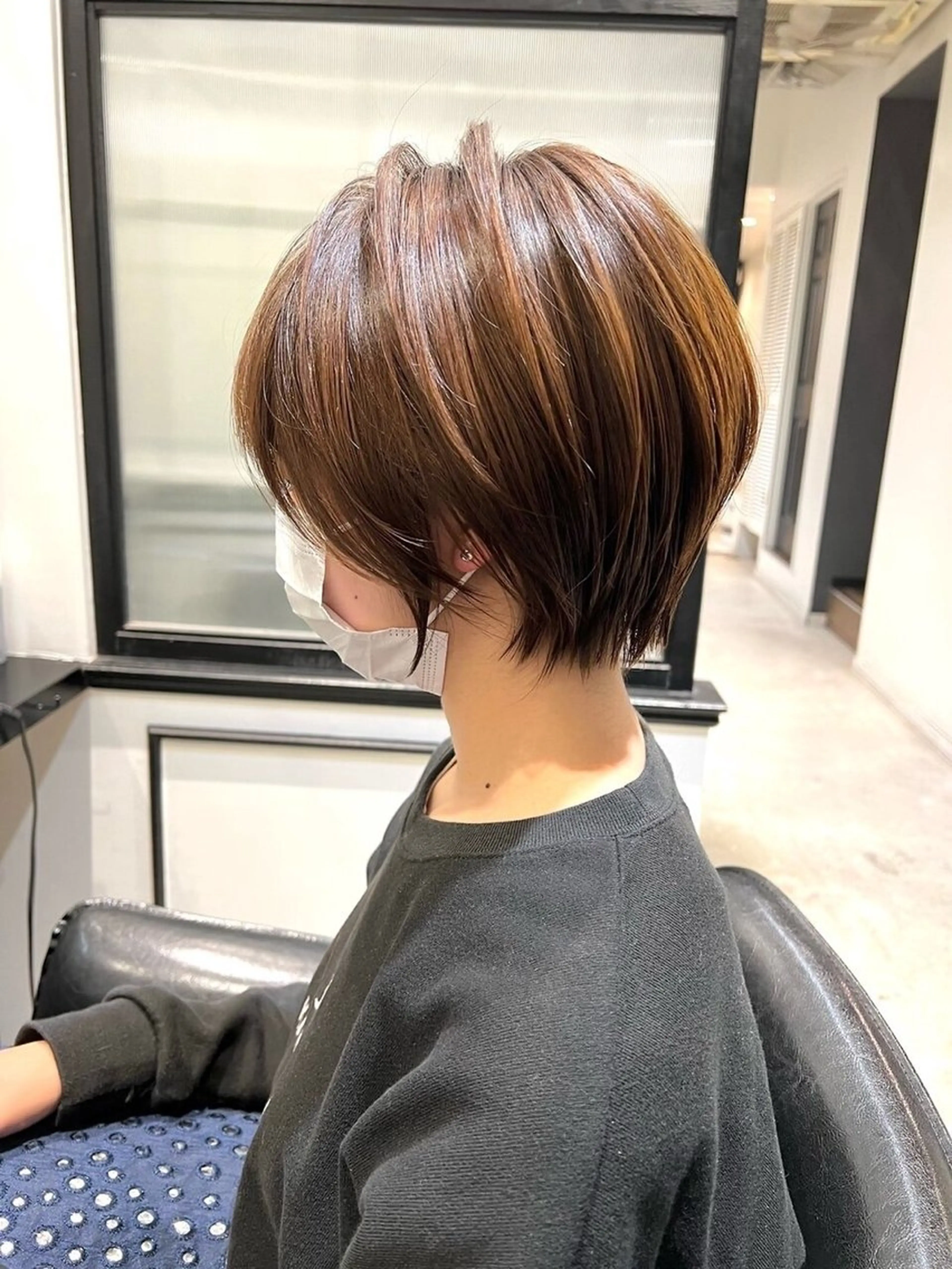 【小顔カット×美髪】丸みショートボブカット＋うる艶カラーの写真