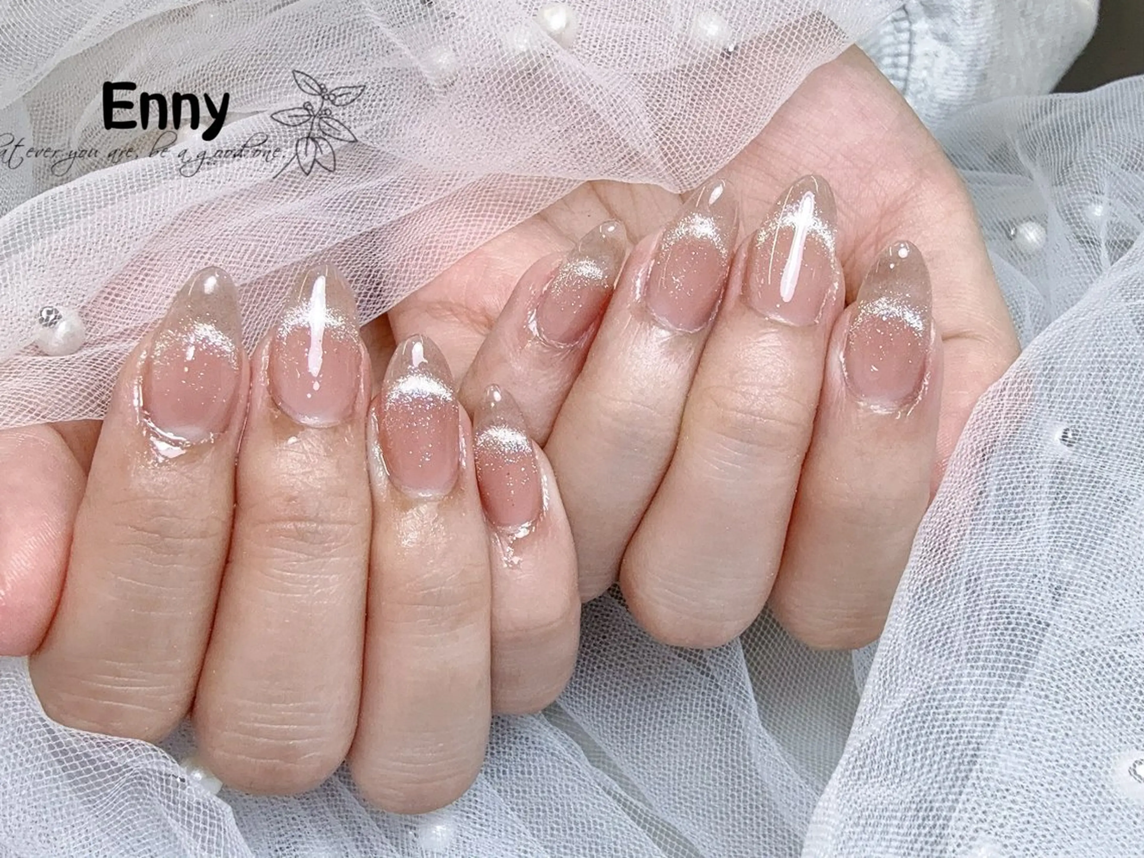 ネイル チークネイル 長さ出し フラッシュネイル フットネイル フレンチネイル ハンドネイル Enny ネイルサロンのネイルデザイン