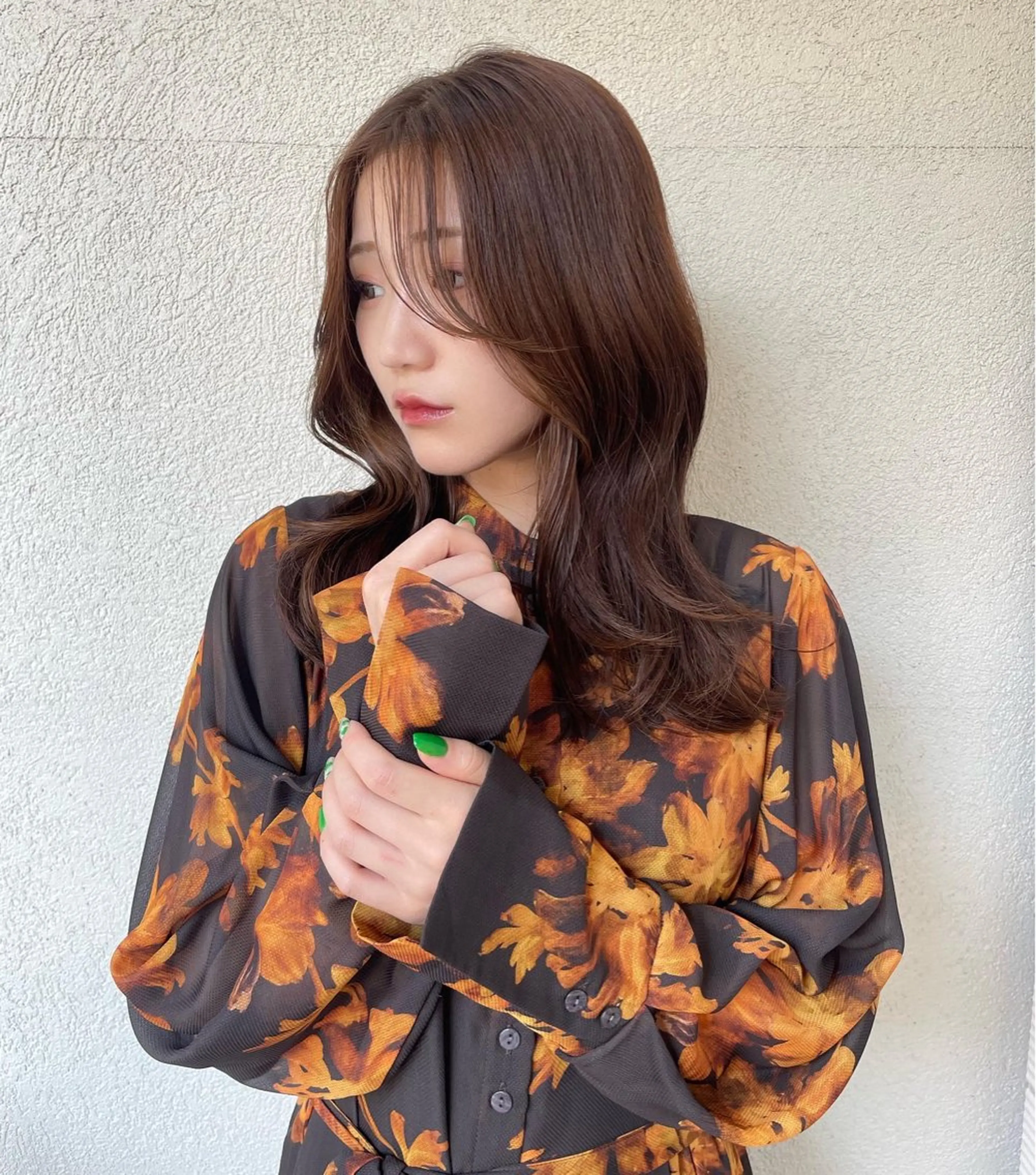 セミロング カラー ヘアカラー レイヤーカット/ 縮毛矯正/ミサキ💐のヘアスタイル