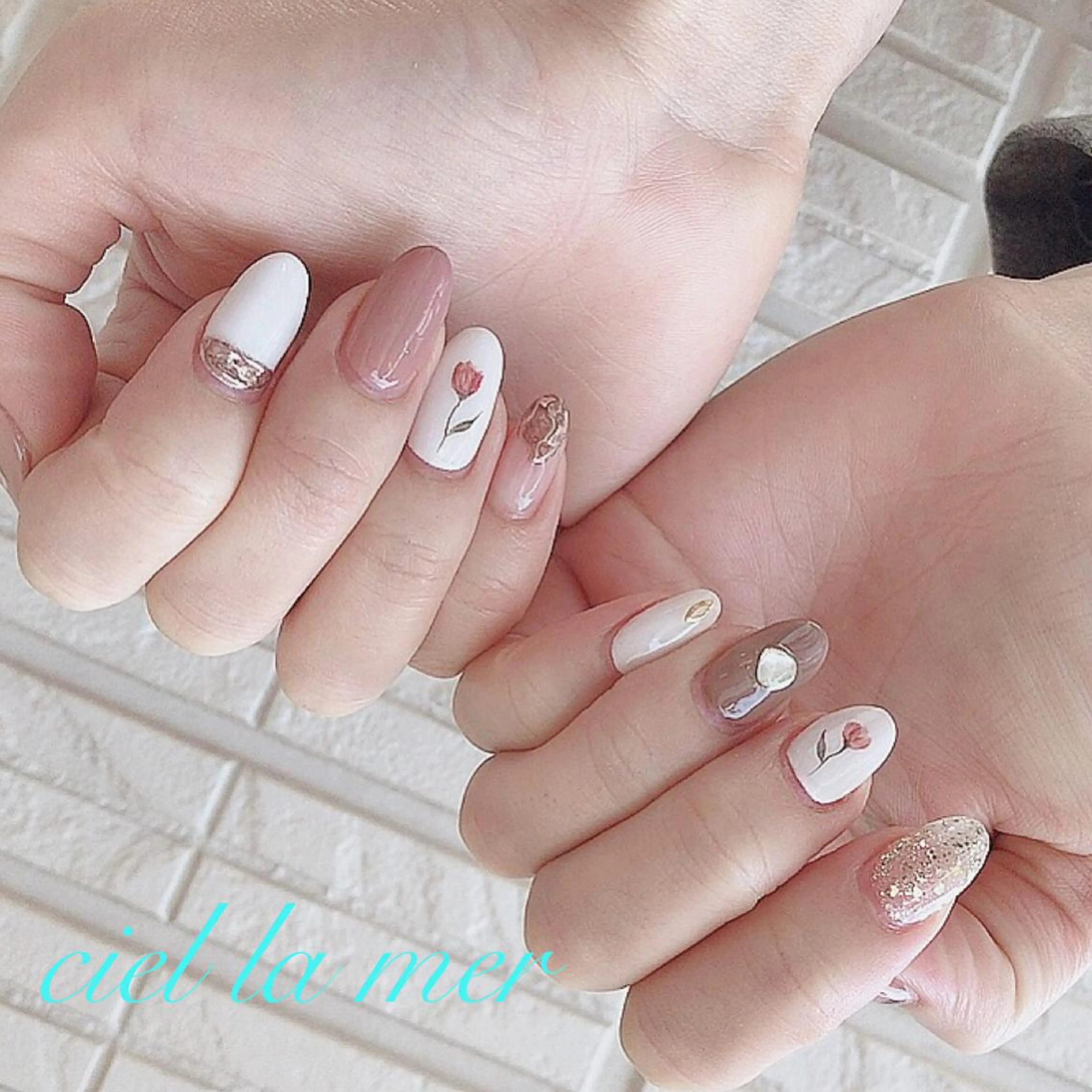 ネイル ハンドネイル フットネイル ciel la merのネイルデザイン