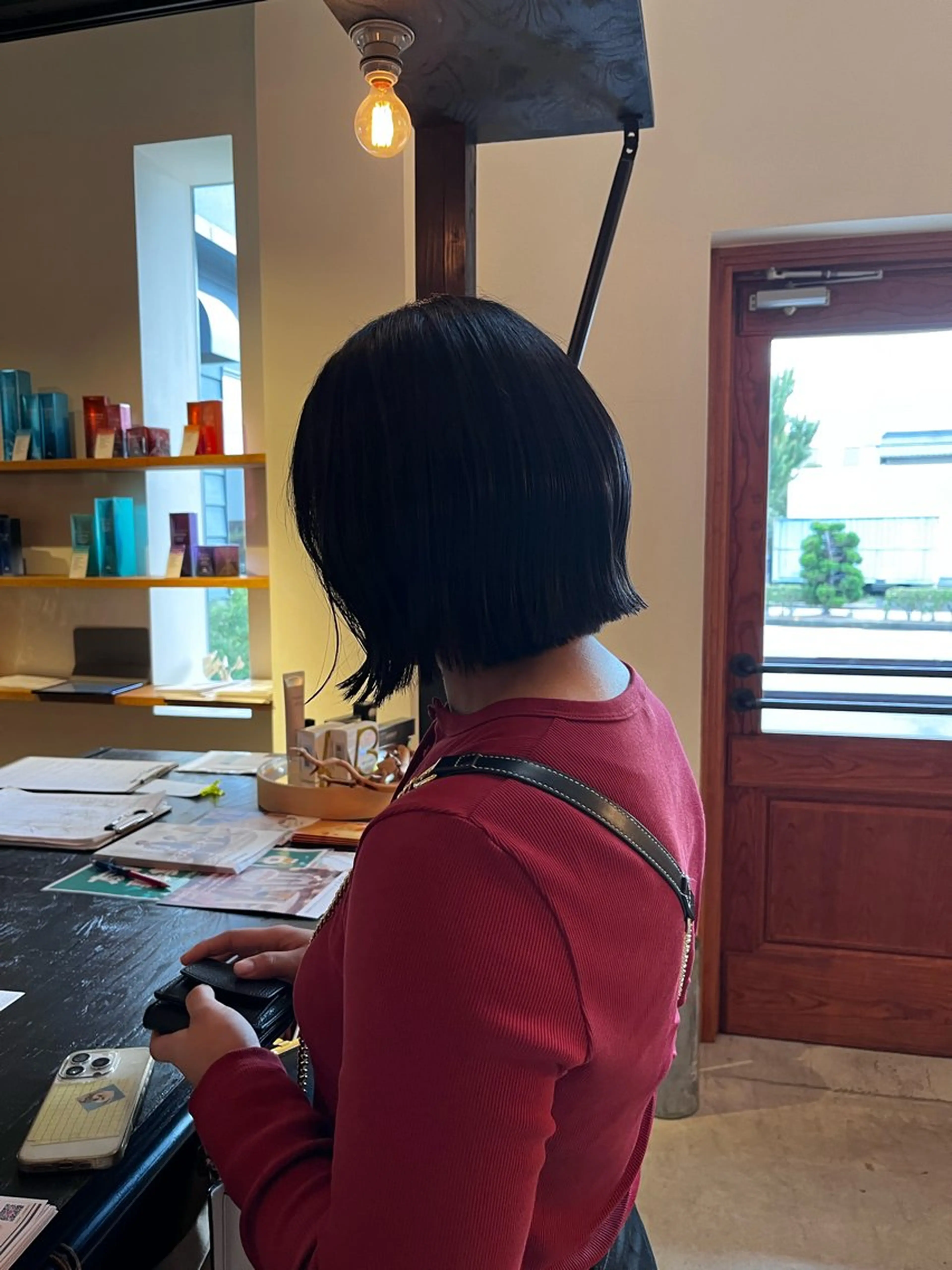 ショート ボブ 髪質改善 レイヤーカット トリートメント トリートメント 暖色カラー／ボブ／ 酸性ストレート／羽菜のヘアスタイル