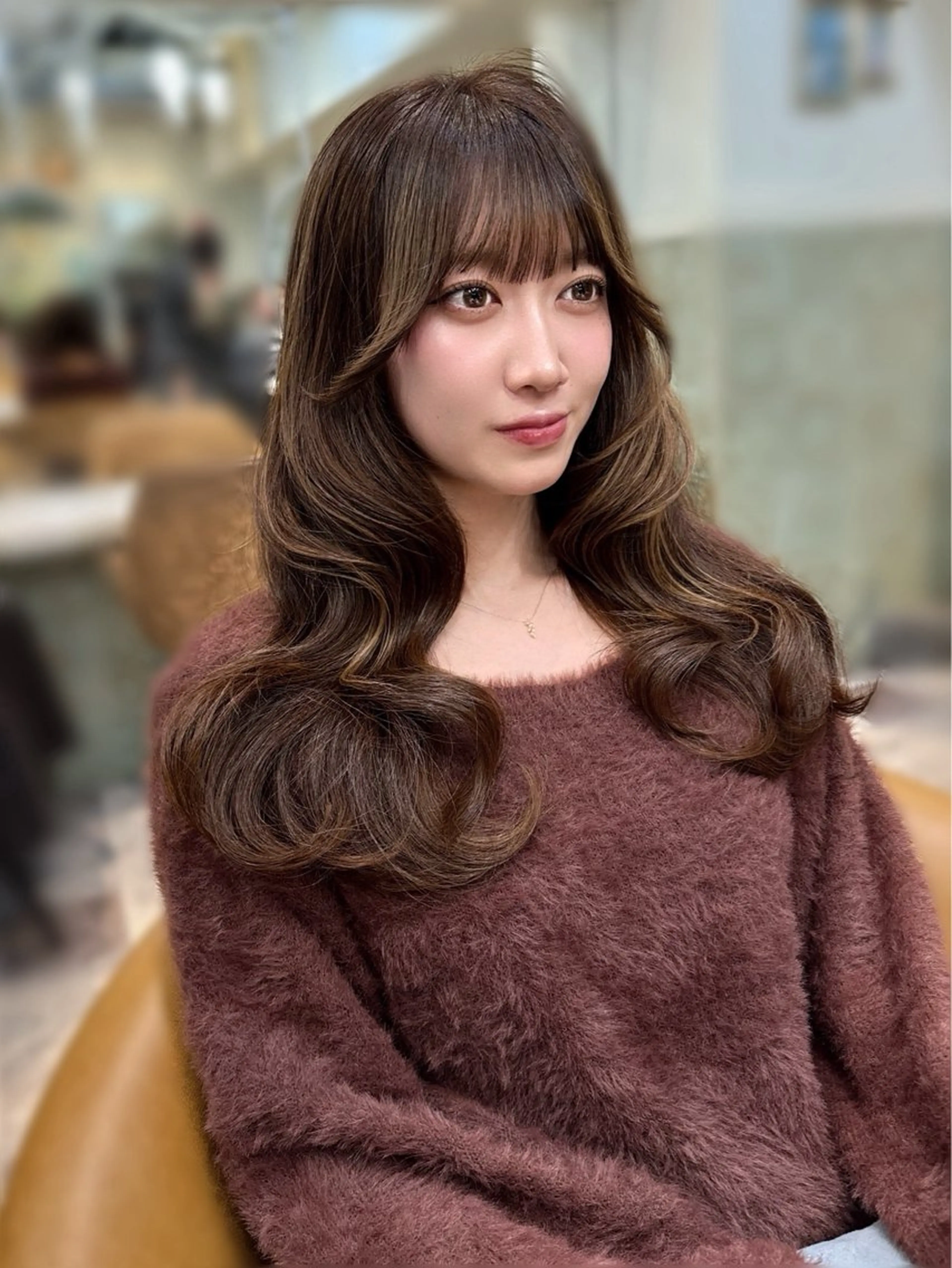 セミロング カラー カット ヘアカラー トリートメント 木屋元一/透明感 /レイヤー/縮毛矯正のヘアスタイル