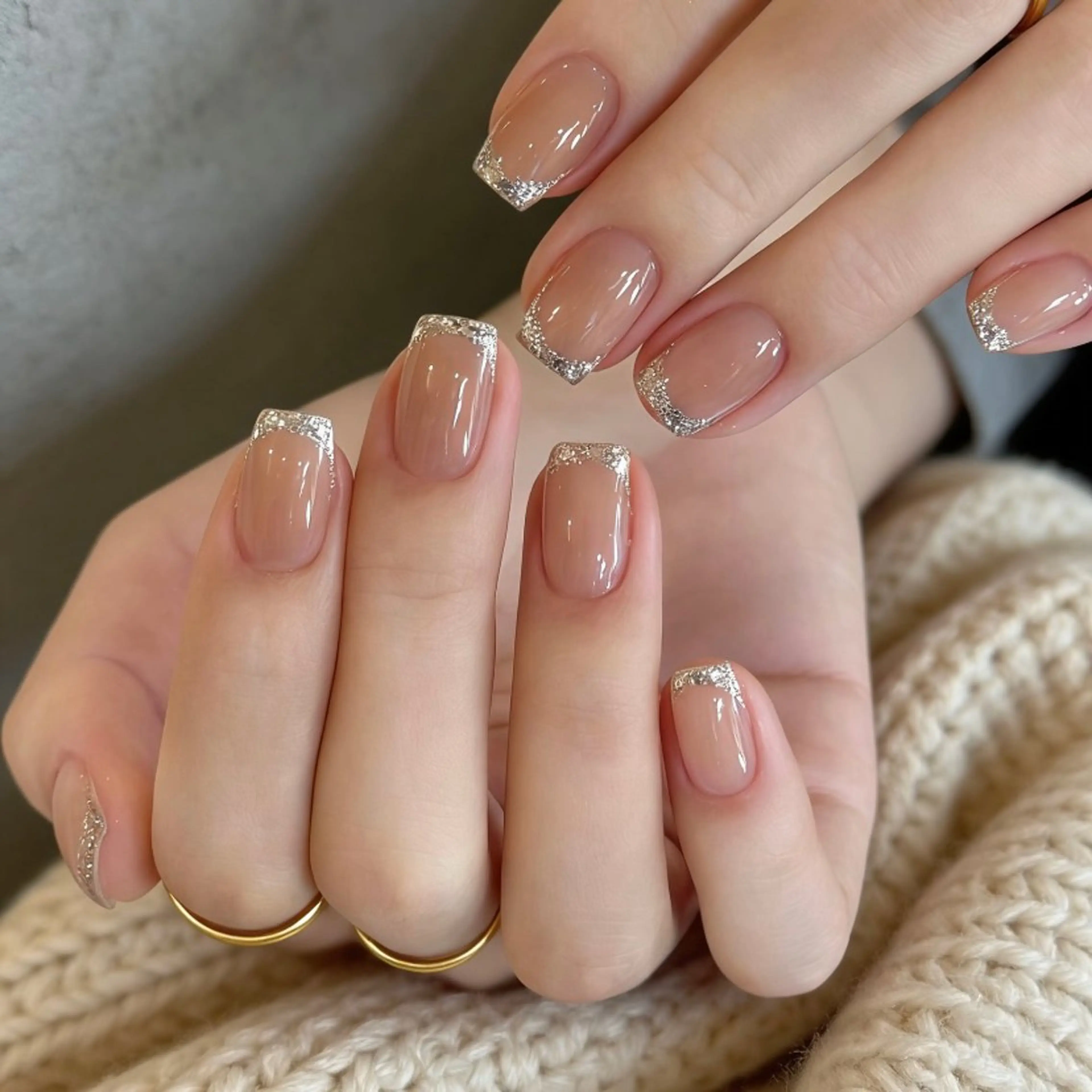 ネイル チークネイル フレンチネイル ジェルネイル ガーリー ガラスフレンチ ハンドネイル 高橋 雪のネイルデザイン