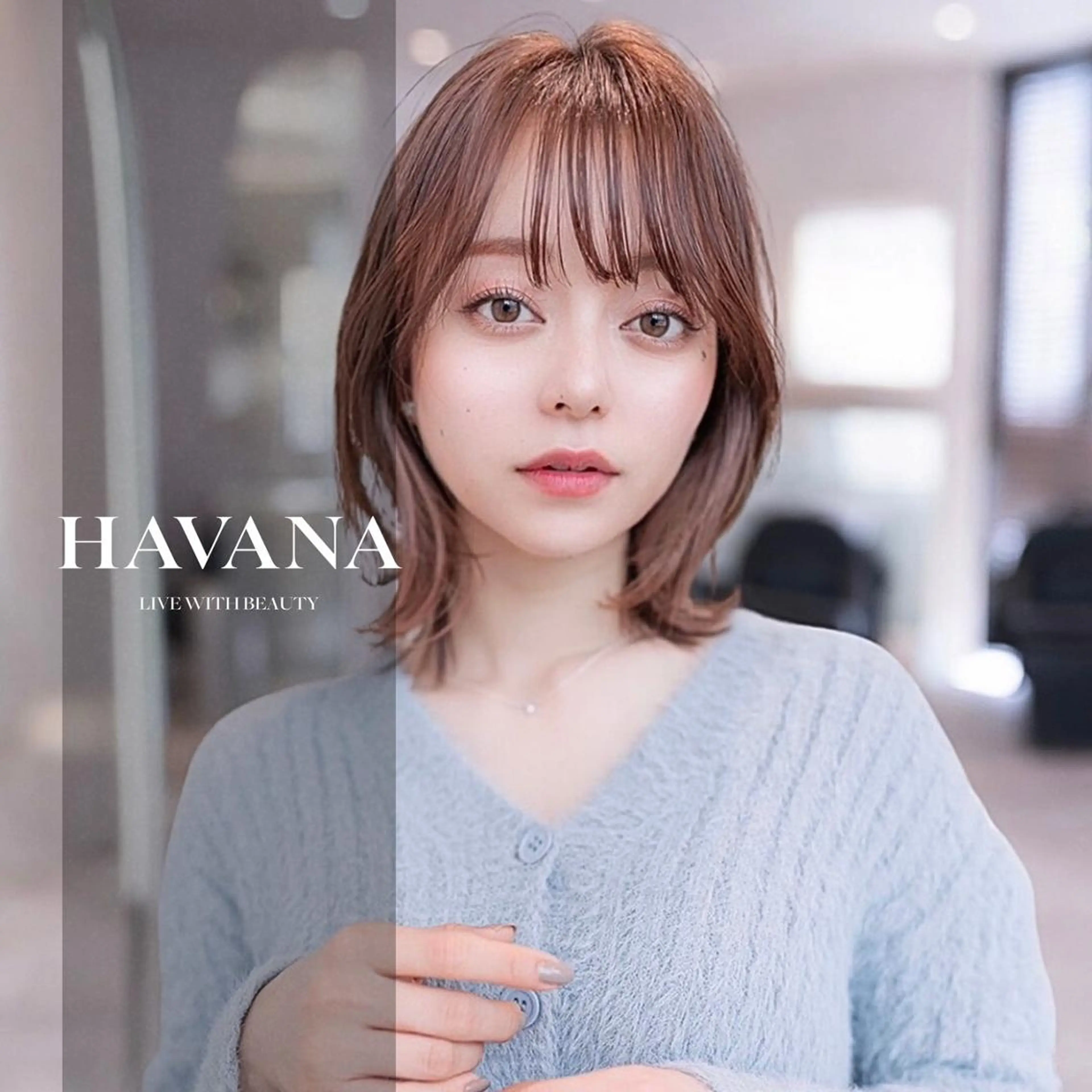 ミディアム カラー カット ヘアカラー トリートメント HAVANA.天神 【レイヤー/ボブ】のヘアスタイル