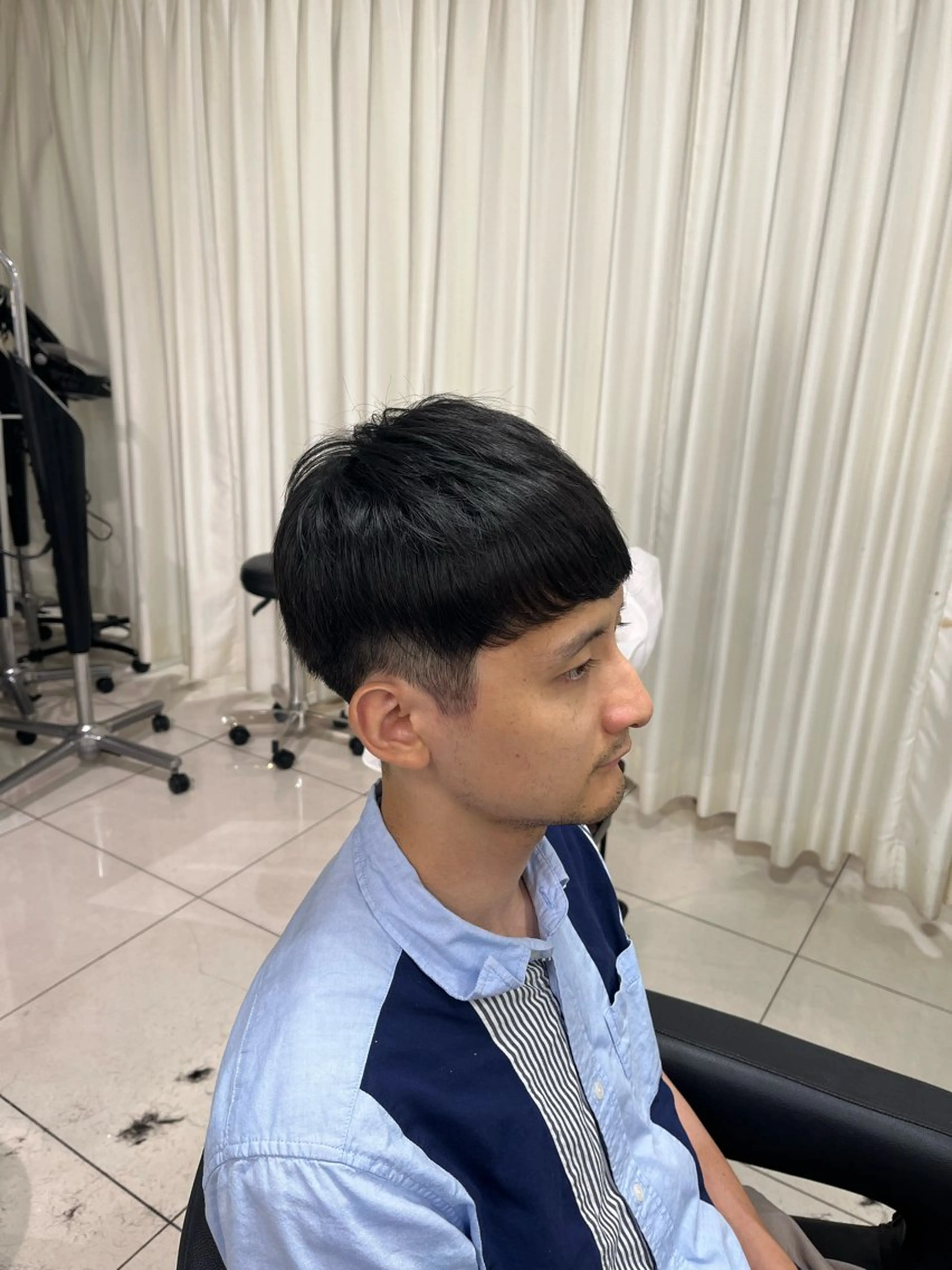 ショート 【シャドウパーマ センターパート】義心のヘアスタイル