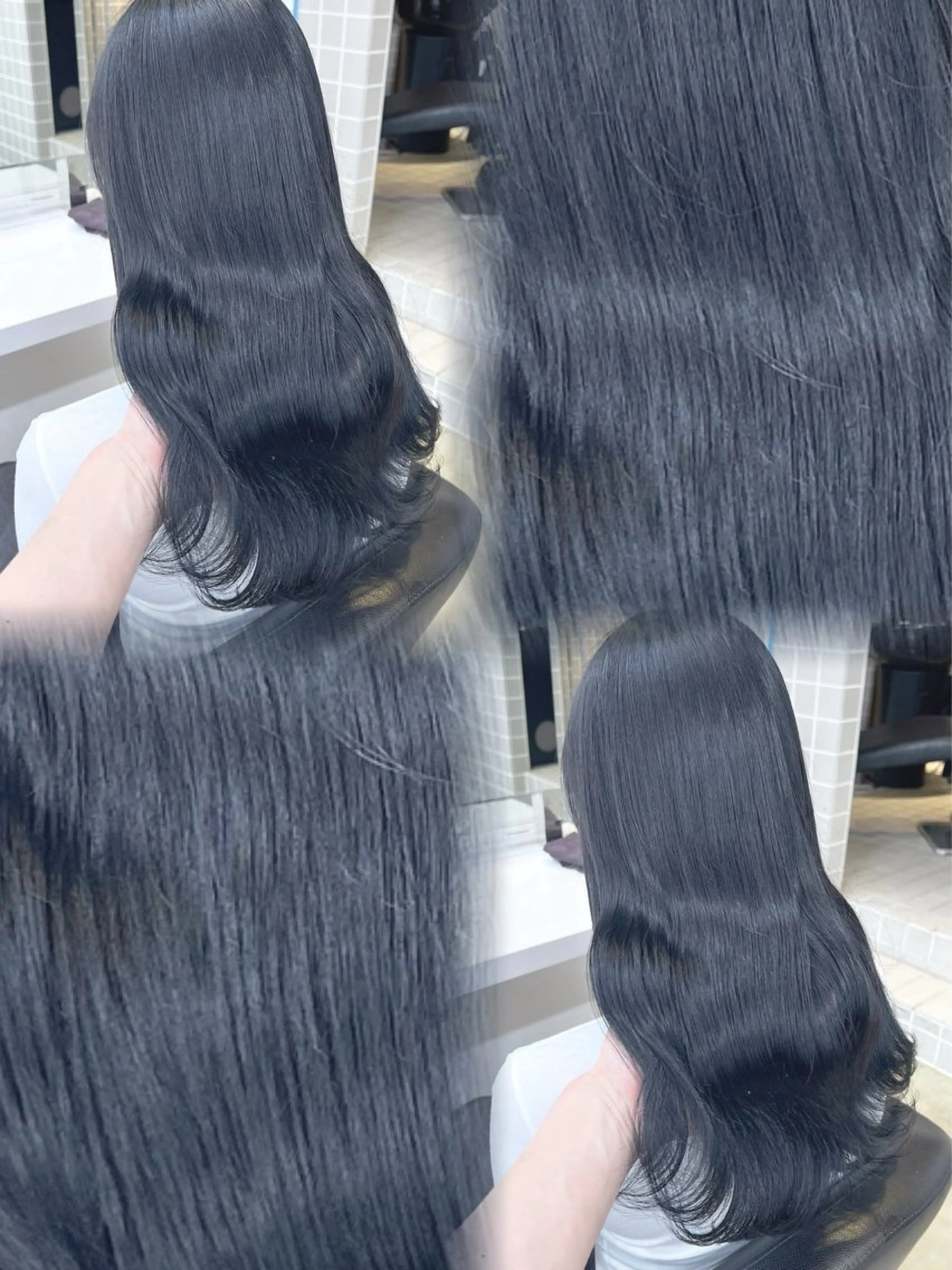 セミロング カラー パーマ ヘアアレンジ メンズ キッズ カット ヘアカラー トリートメント 🦋韓国レイヤー/ 透明感グレージュ🦋のヘアスタイル