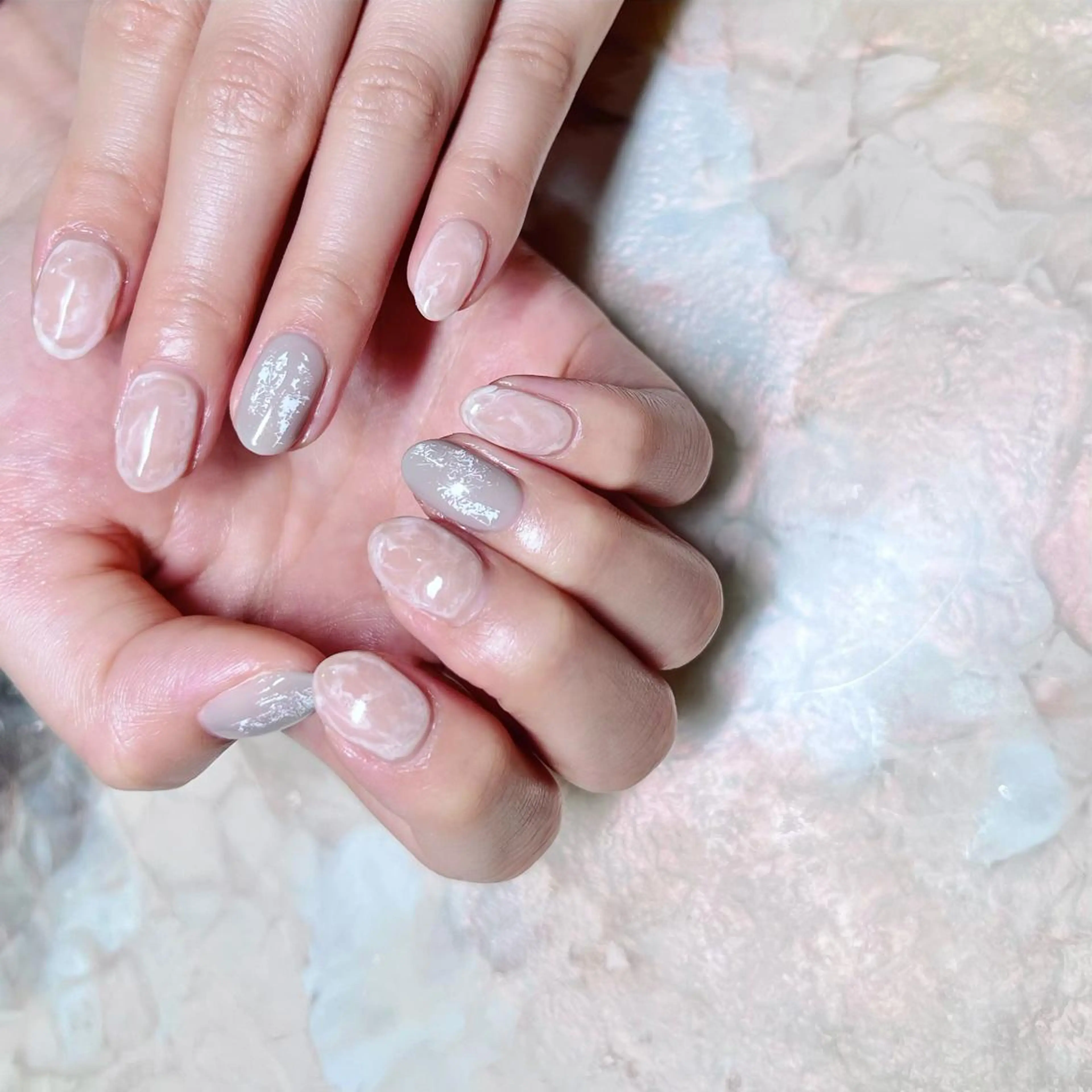 ネイル マグネットネイル ニュアンスネイル ショートネイル gemickle nailのネイルデザイン