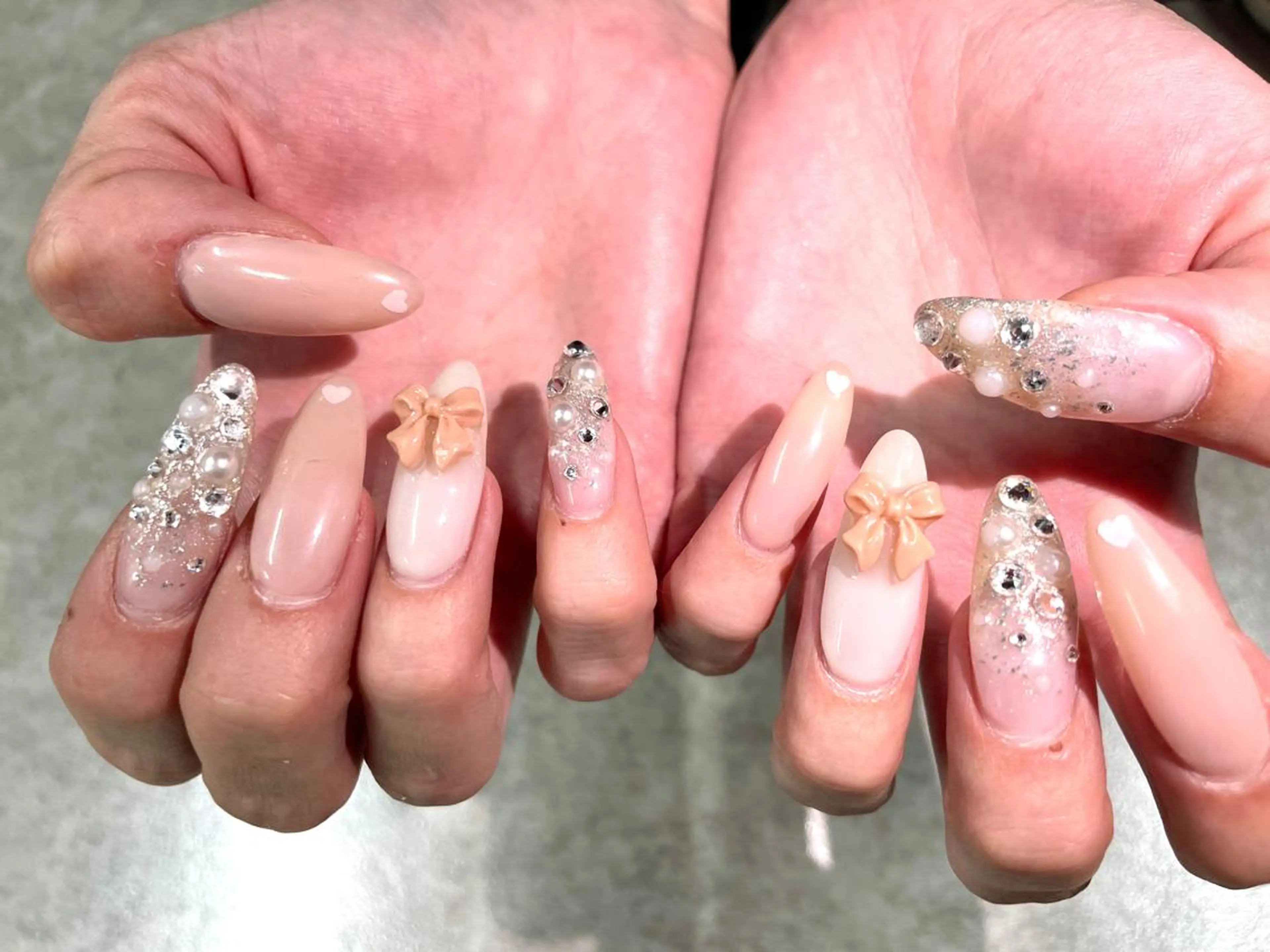 ネイル リボン ハンドネイル フットネイル Nail salon LuaRのネイルデザイン