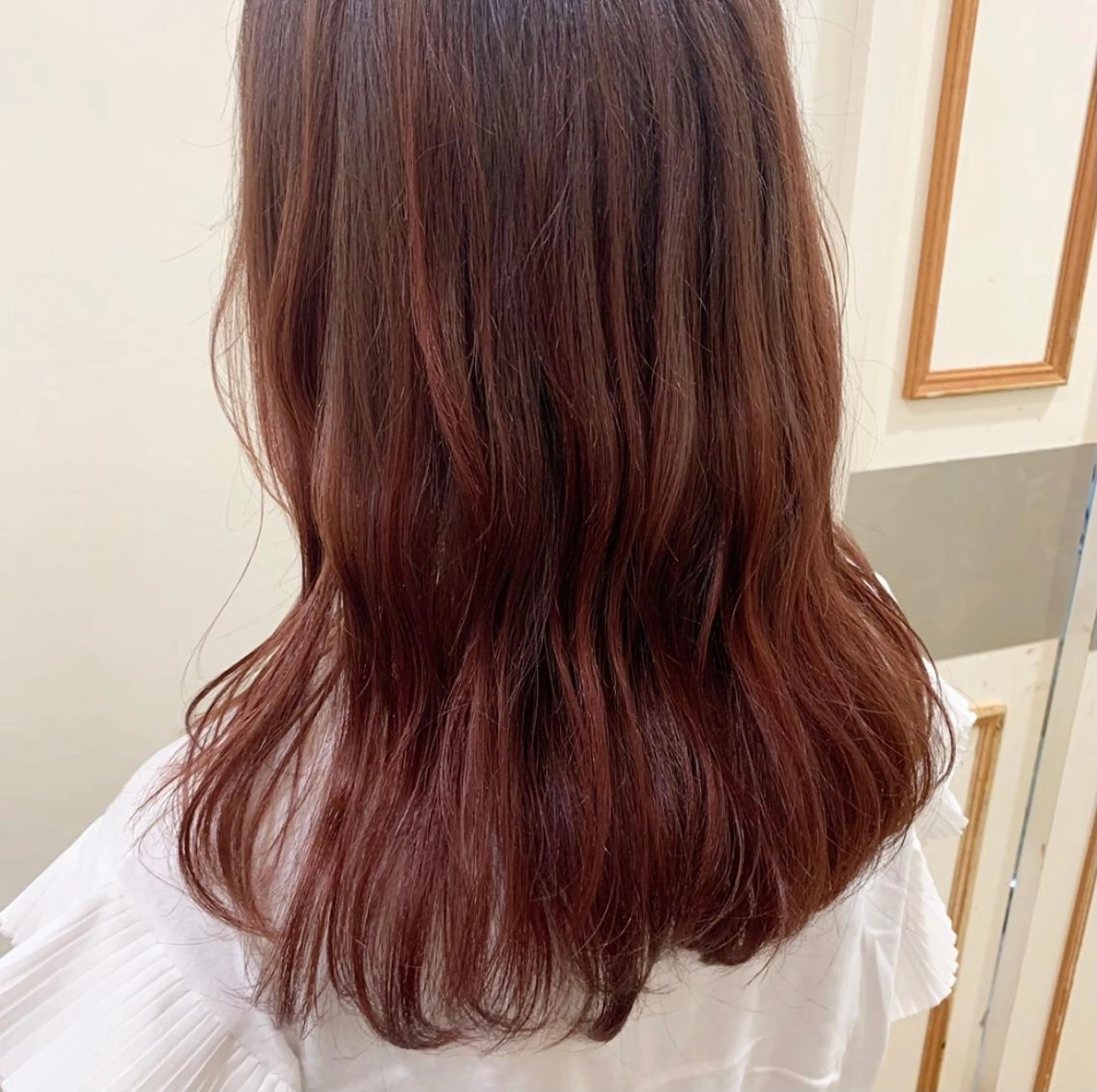 ロング カラー レッドカラー カット ヘアカラー トリートメント ボブ/美髪矯正 /佐藤　奈巳のヘアスタイル