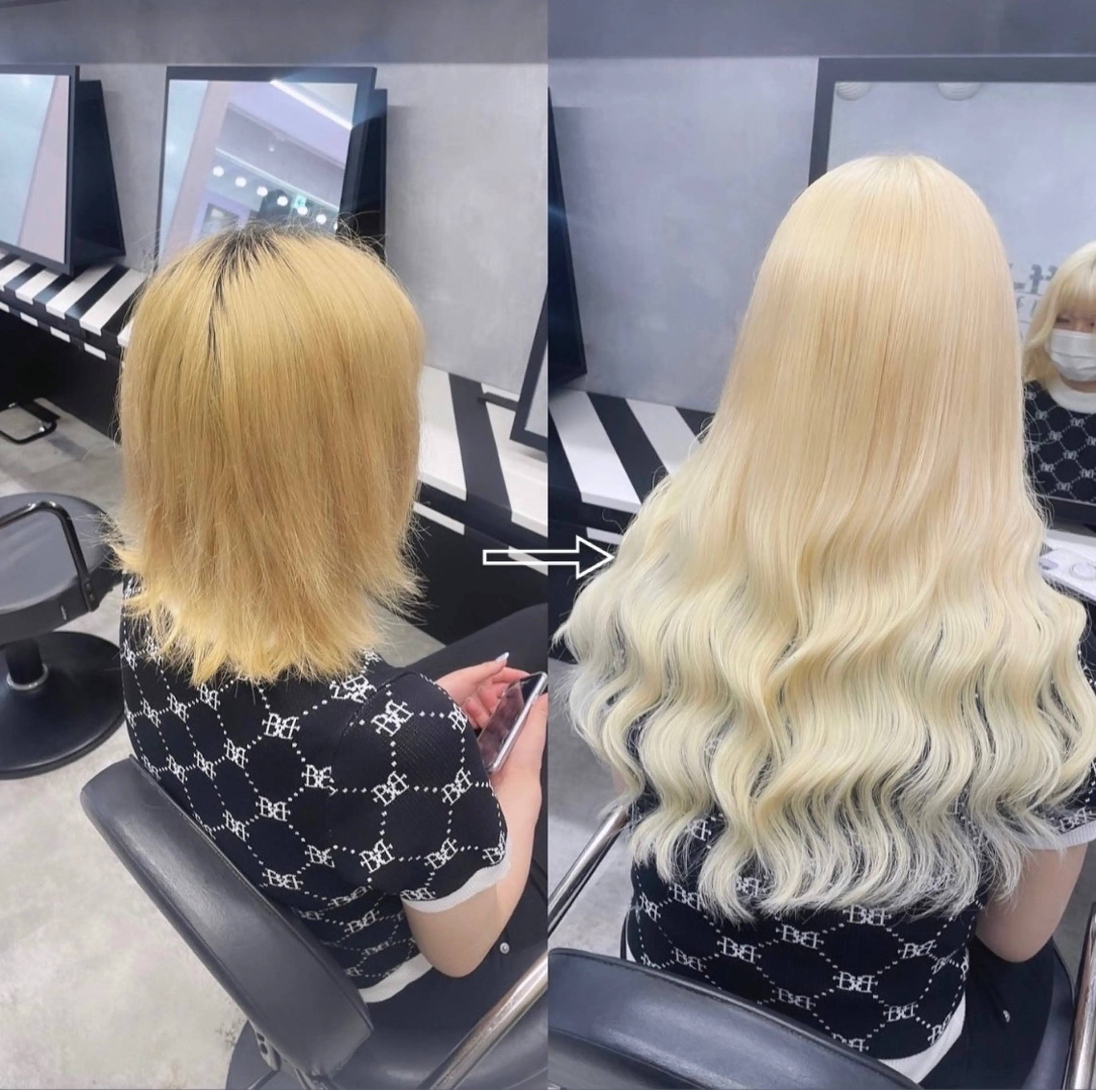 カラー ベージュカラー ブリーチ ダブルカラー グレージュ ハイトーンカラー ミルクティーベージュ /ピンク/大阪/堀江のヘアスタイル