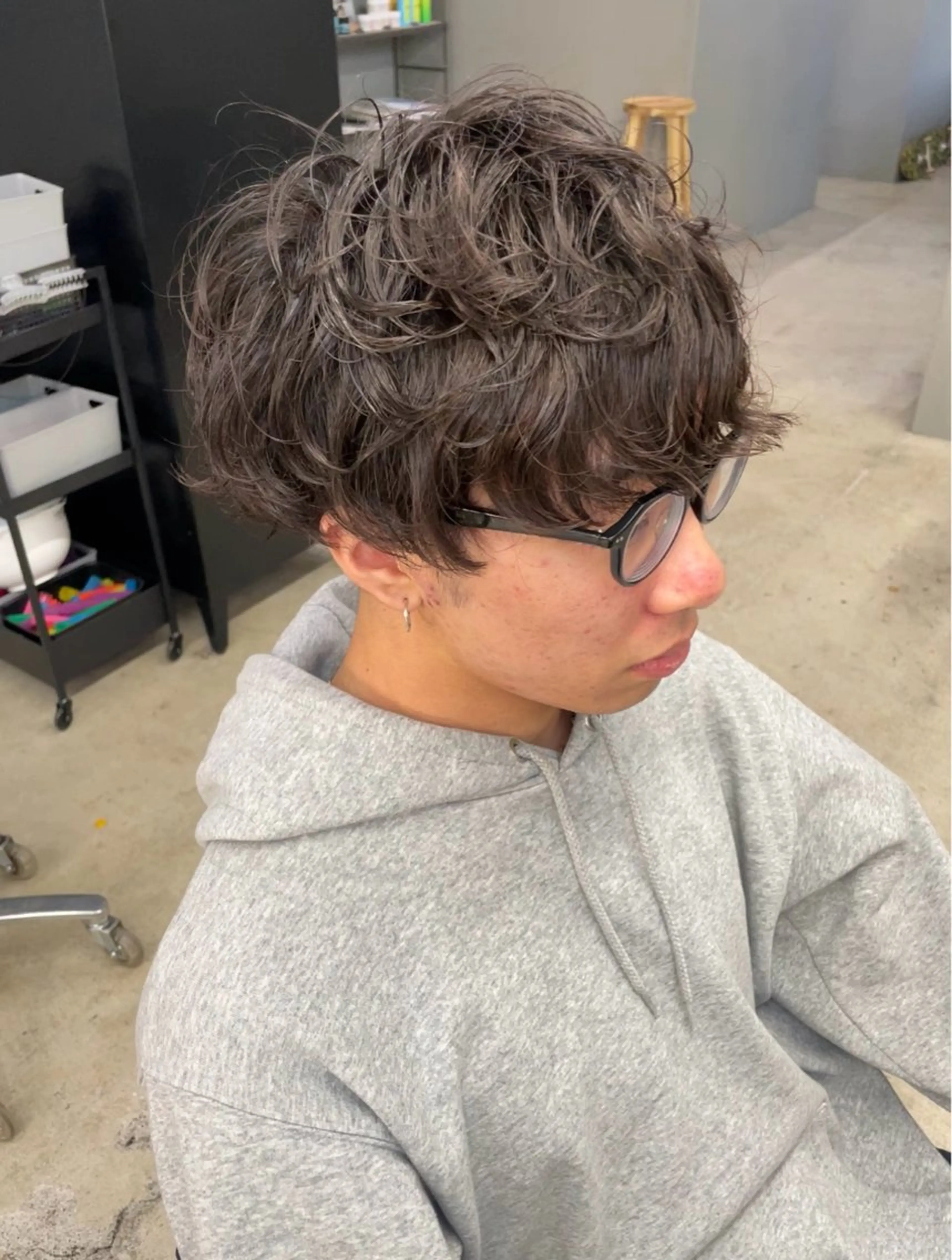 ショート パーマ メンズ カット パーマ メンズ専門サロン wokeのヘアスタイル