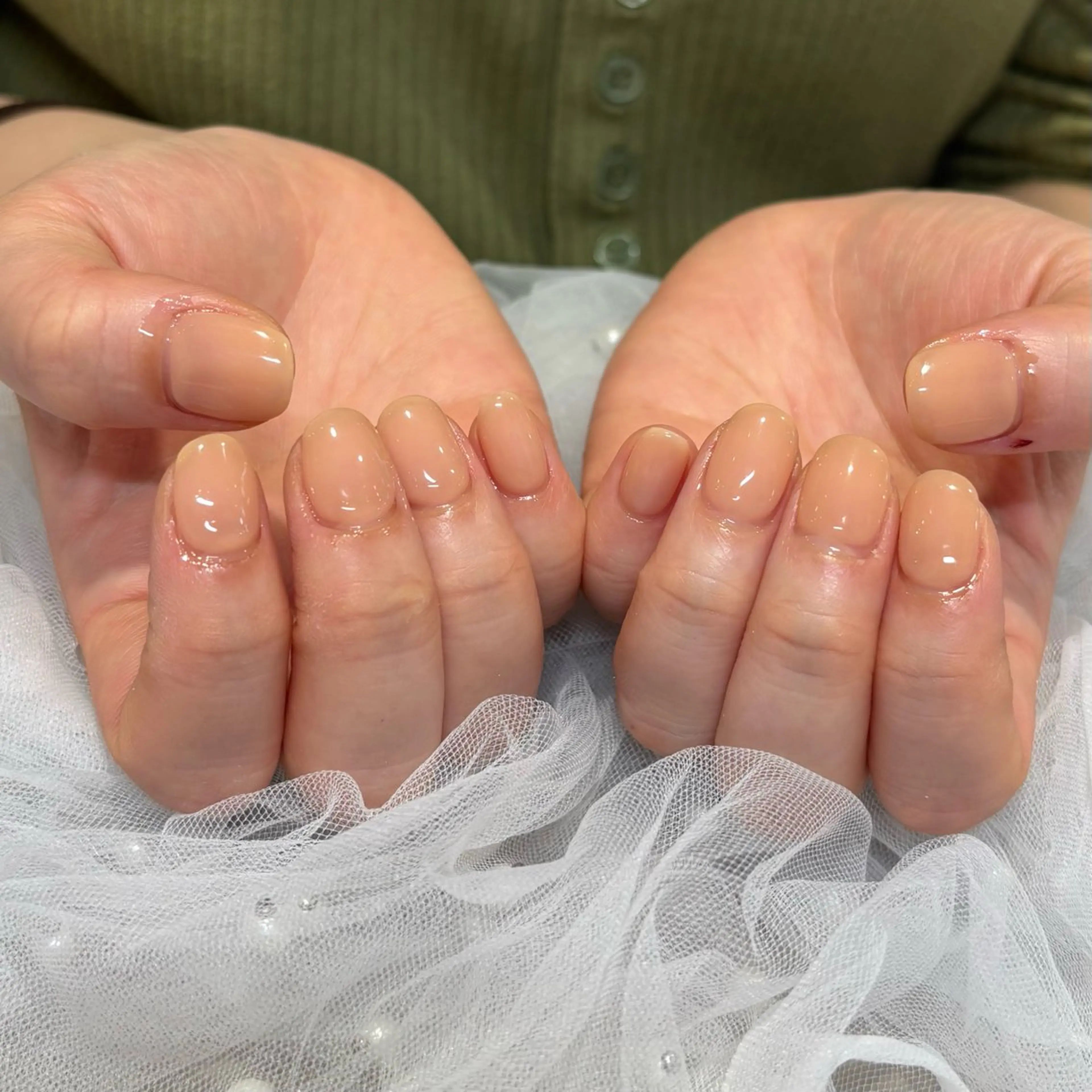 ネイル オレンジ ハンドネイル 荒巻 めいのネイルデザイン