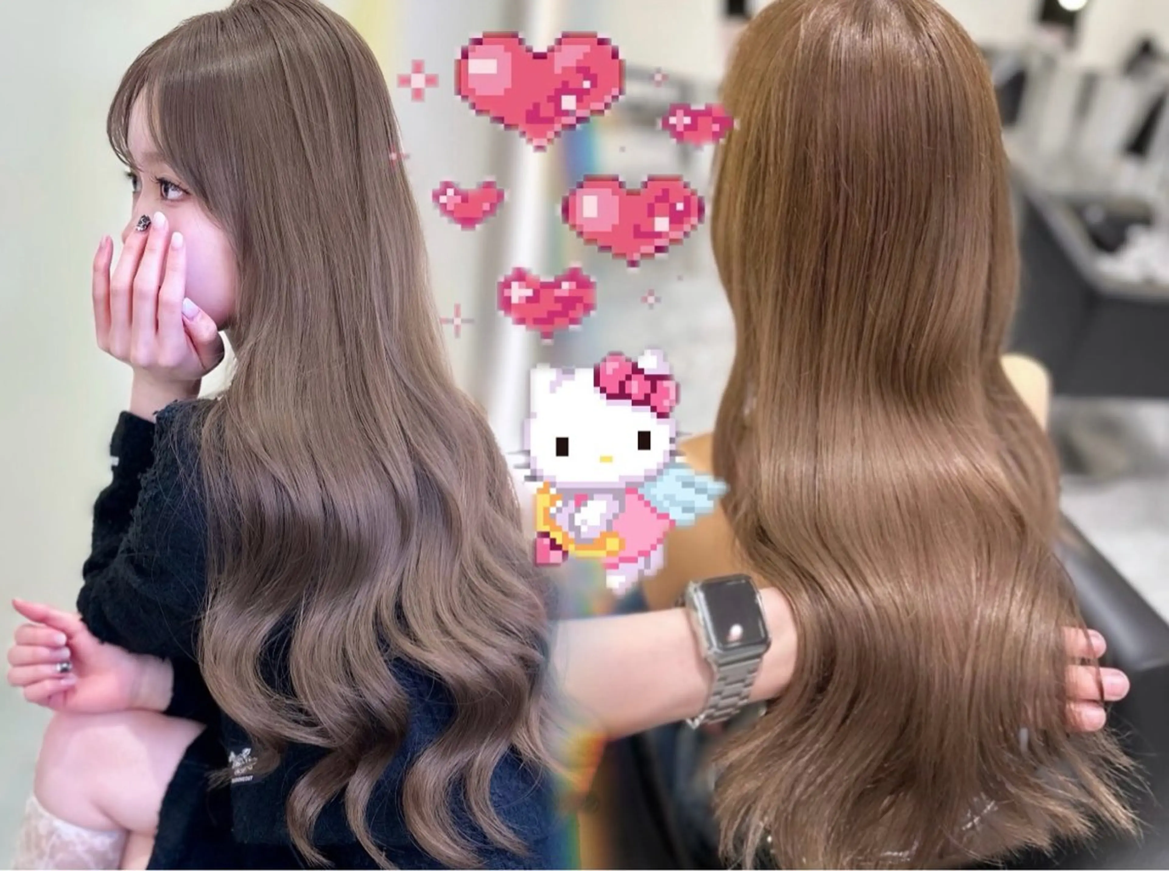 ロング カラー ブリーチ ダブルカラー ブリーチなしカラー 韓国風ヘア レイヤーカット ワンホン🎀韓国ヘア 💞新宿/GAKUのヘアスタイル