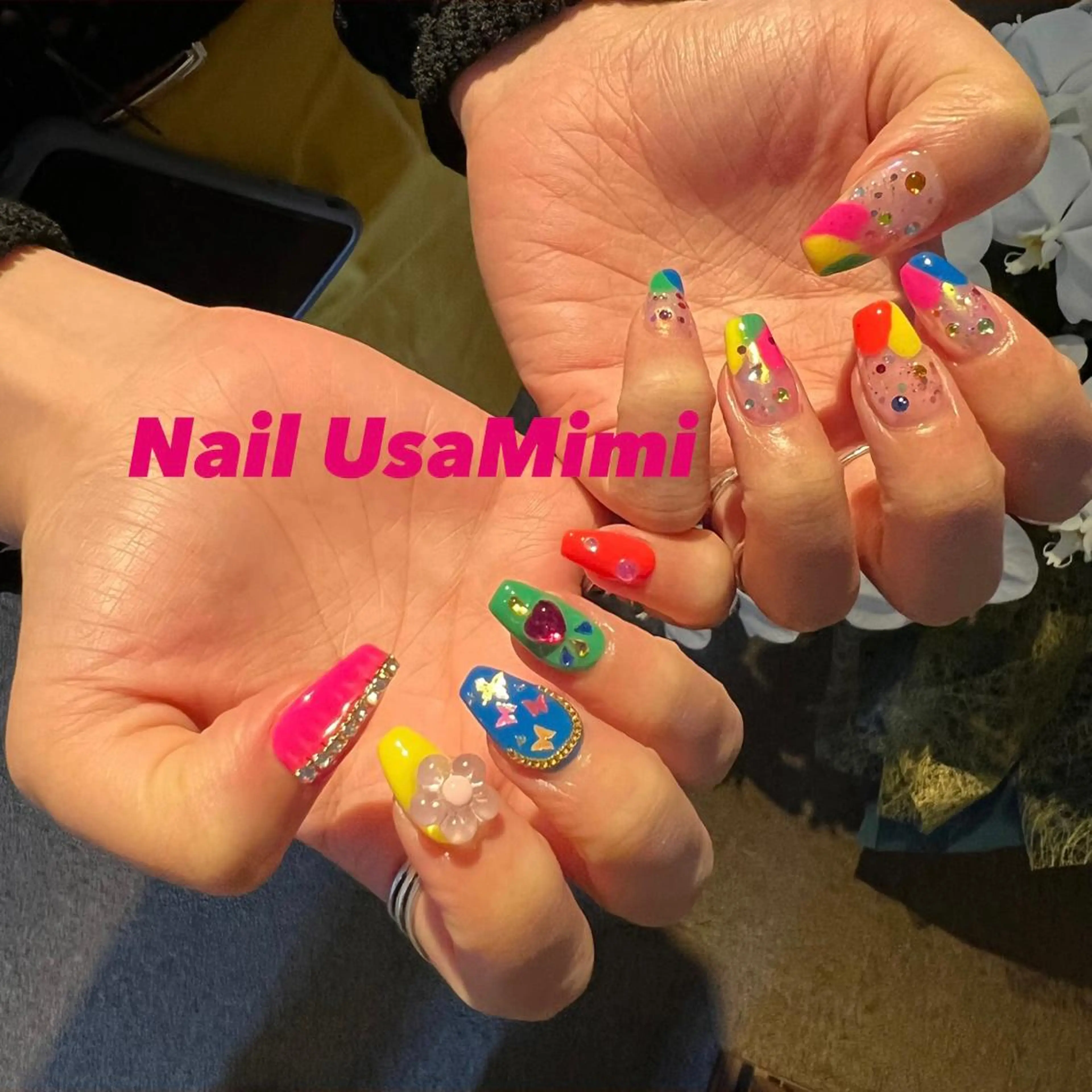 ネイル クリアネイル フットネイル ジェルネイル マグネットネイル 持ち込み 本町ネイルNail UsaMimiのネイルデザイン