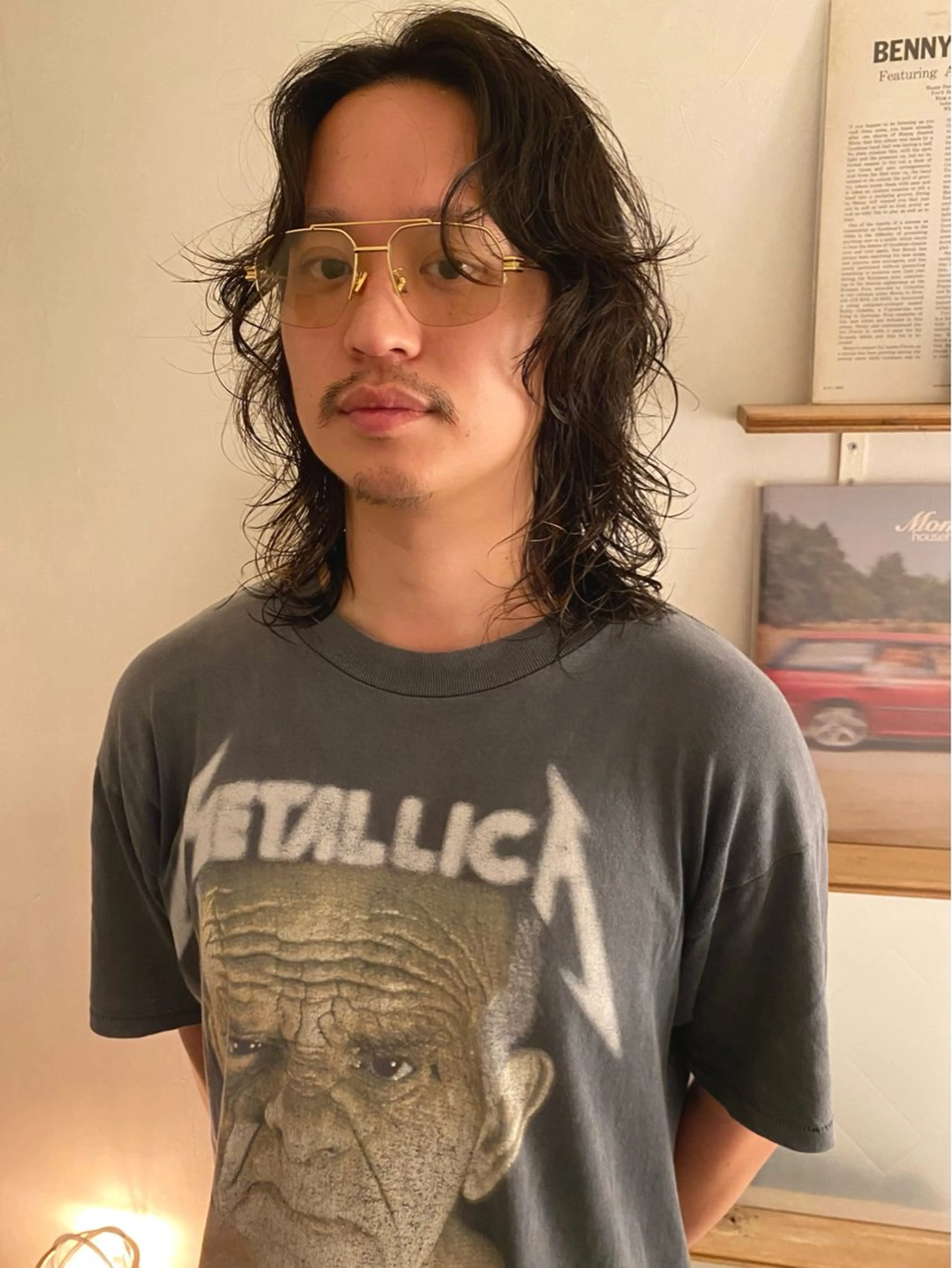 セミロング パーマ メンズ カット パーマ トリートメント 森貴裕/ベージュ/ パーマ/オリーブのヘアスタイル