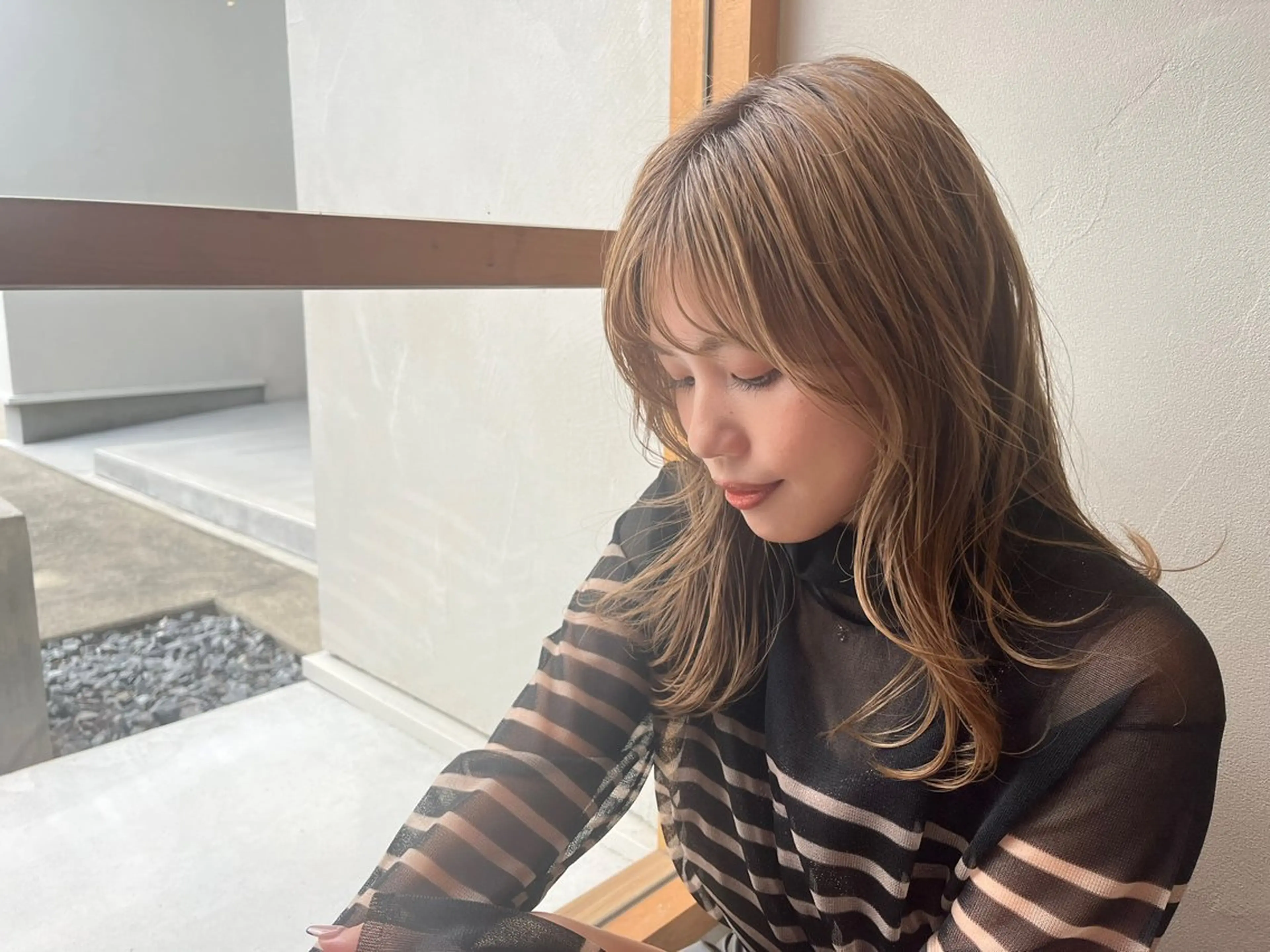 セミロング カラー 森 理音のヘアスタイル