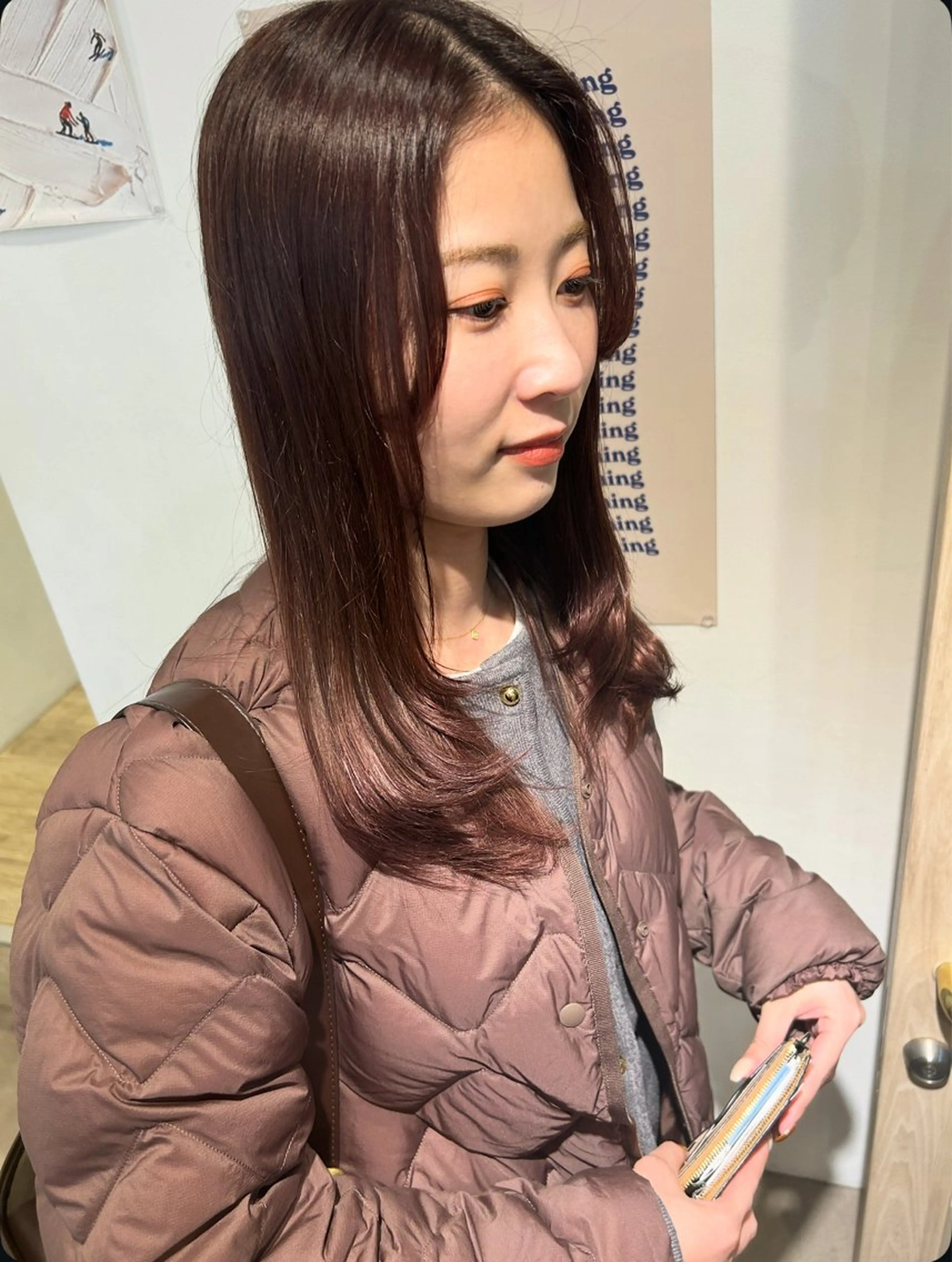 セミロング レイヤーカット カット ヘアカラー トリートメント オリーブ/ ナカミネアキナのヘアスタイル