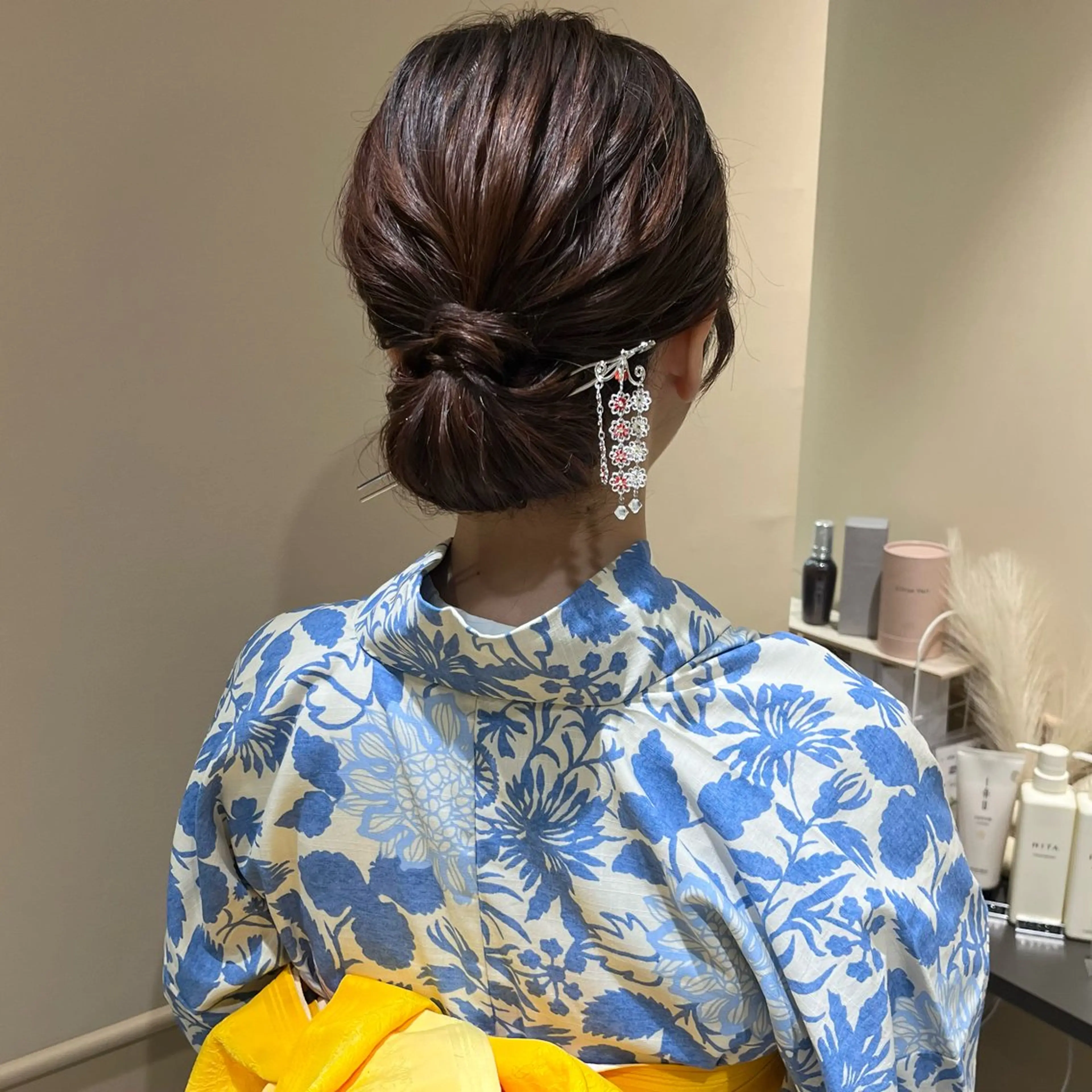 セミロング ヘアアレンジ 浴衣 🫧tomoka 透明感カラー🫧のヘアスタイル