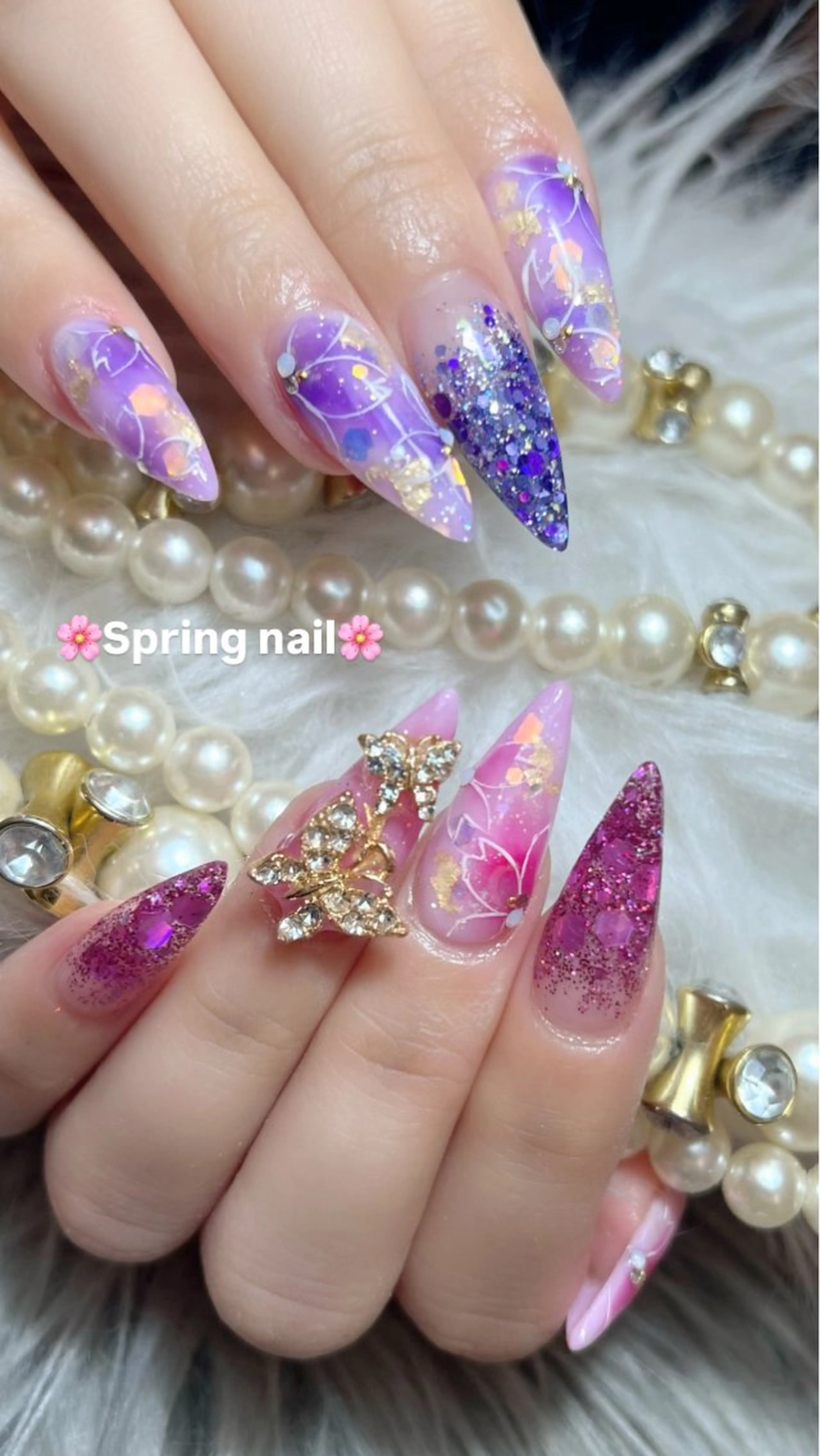 ネイル 桜ネイル 春ネイル スカルプ専門店 Feelのネイルデザイン