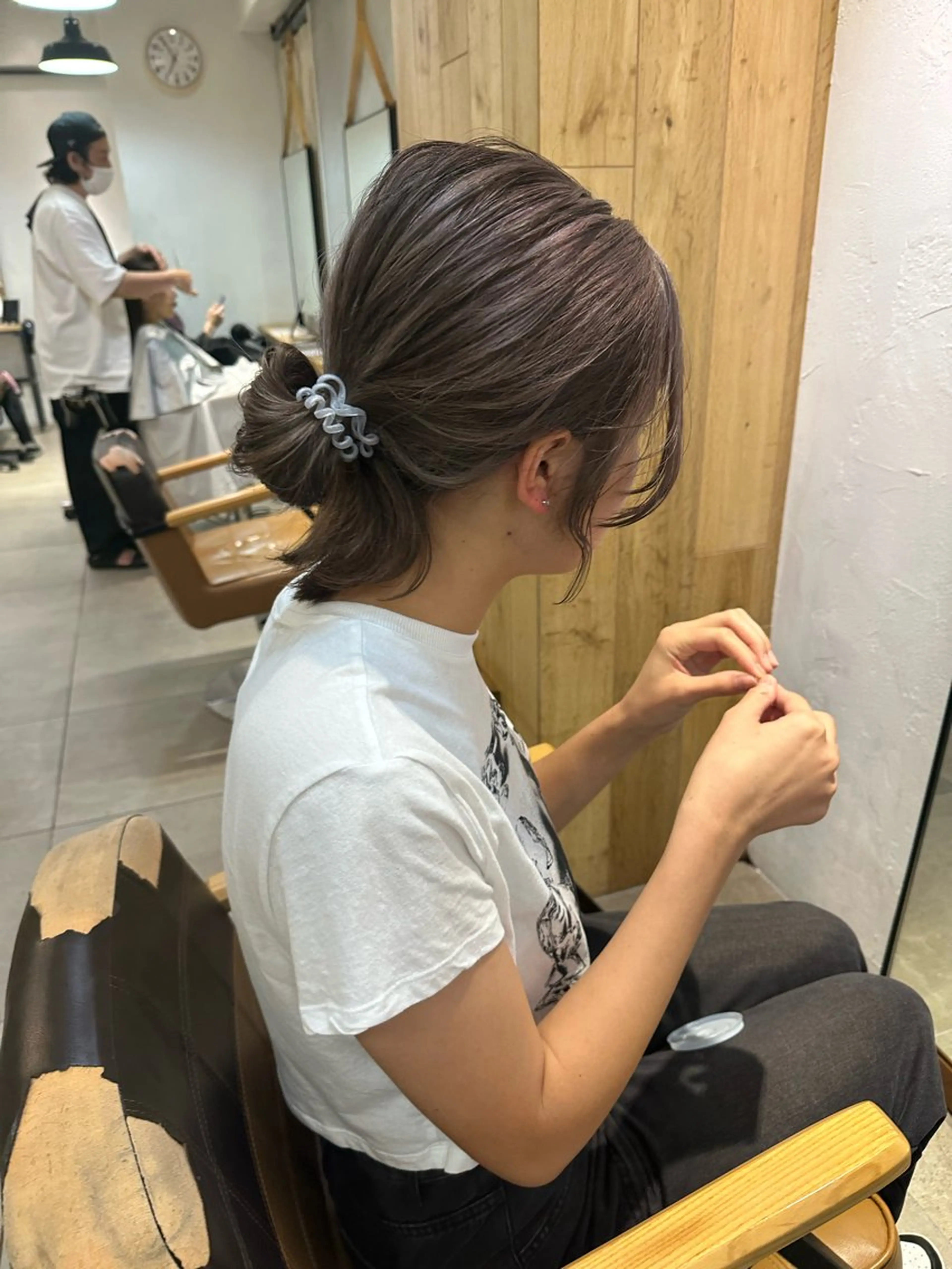 セミロング カラー ブリーチ ハイトーンカラー ブリーチなしカラー ボブ REINA☁️透明感 カラー/ぷつっと♡のヘアスタイル