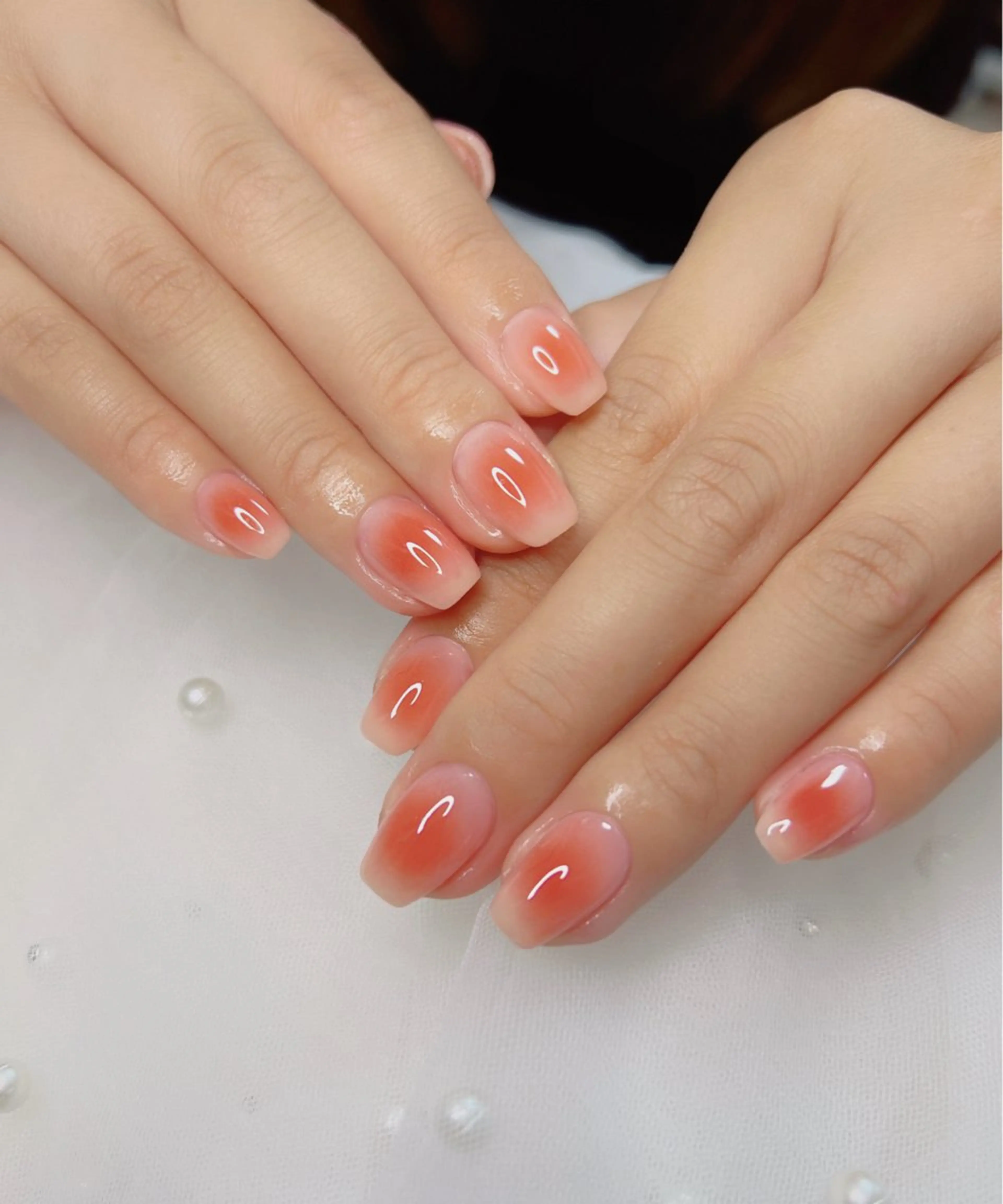 ネイル オーロラネイル 長さ出し フットネイル 韓国ネイル ラメ(グリッター) ハンドネイル 👍thumbs up nail👍のネイルデザイン