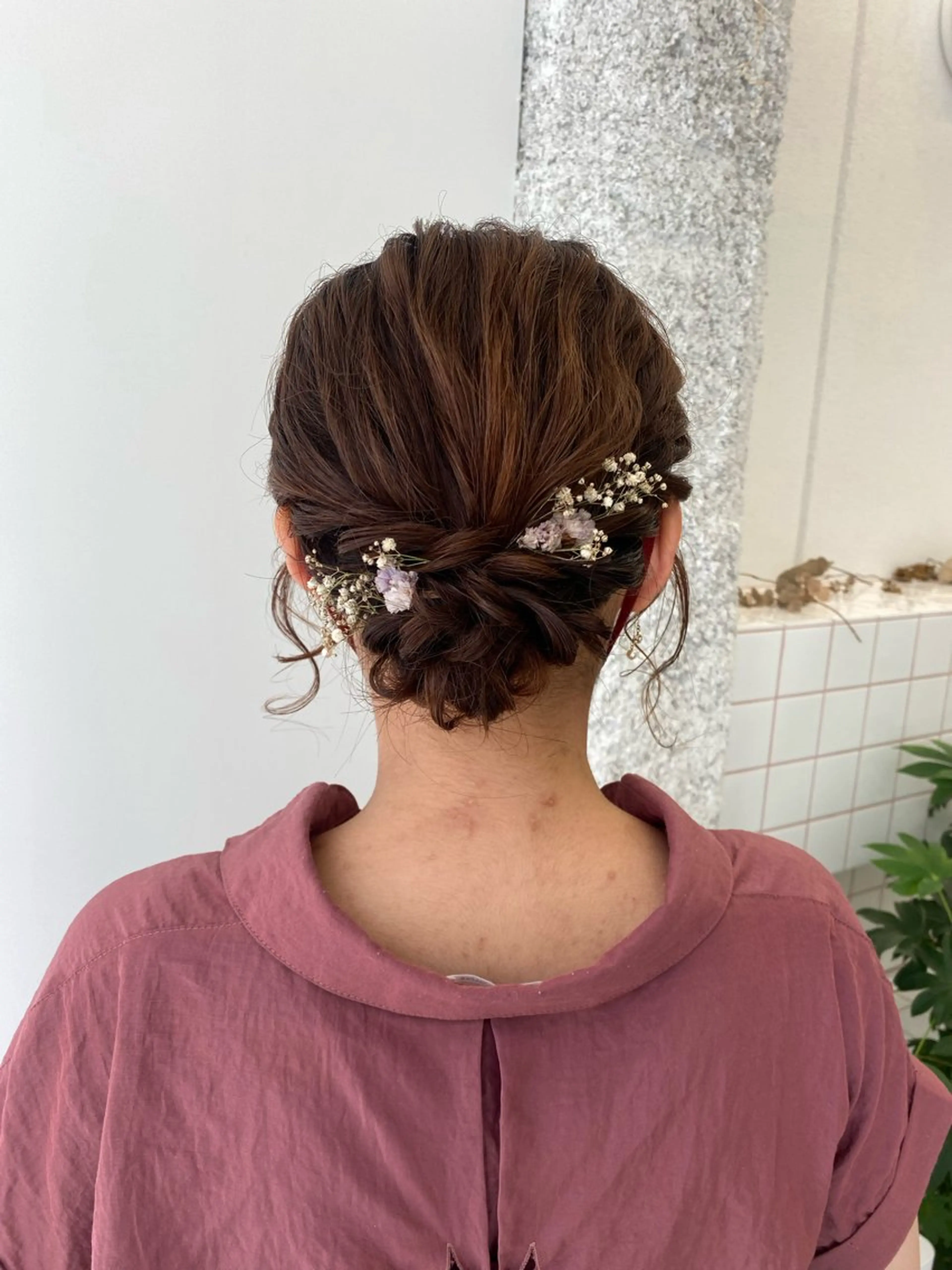 ミディアム ヘアカラー トリートメント ヘアセット NIKO/名古屋/ 伏見/花屋併設のヘアスタイル