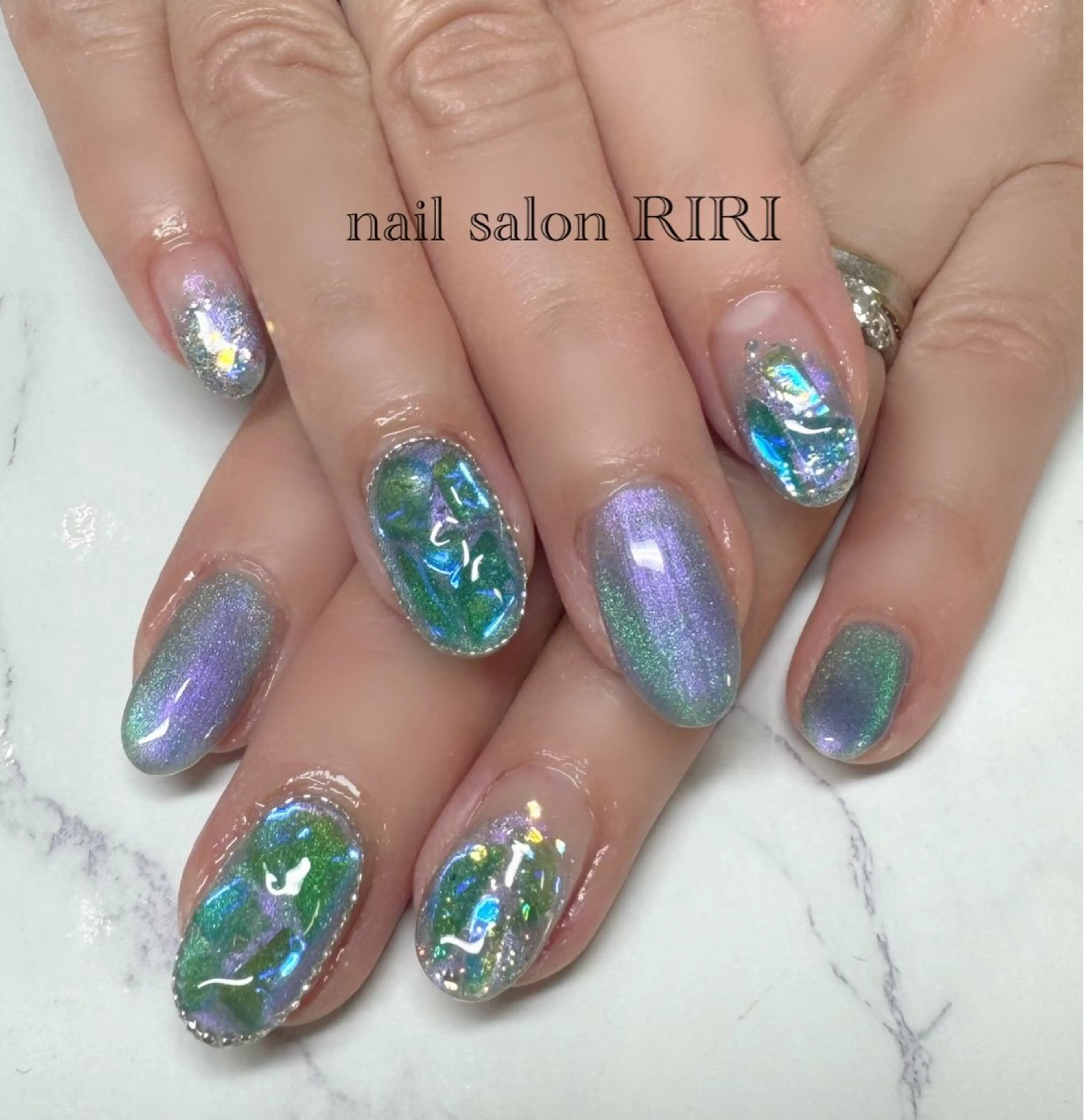 ネイル 氷ネイル・うるうるネイル マグネットネイル private  nail  salon RIRI所属・RIRI リリのネイルデザイン