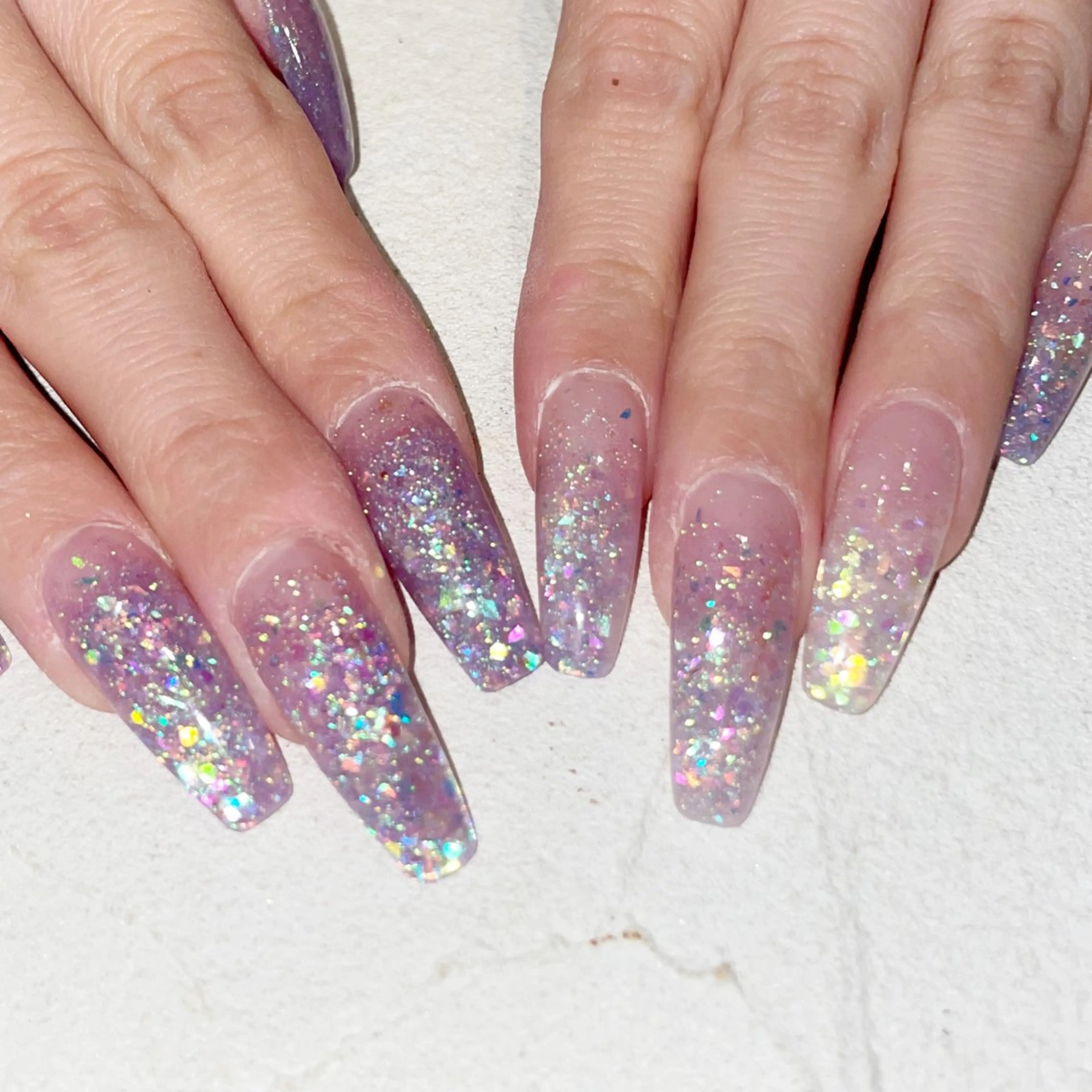 ネイル グラデーション ラメ(グリッター) ラメグラデーション スカルプネイル ひなの🌻hina nail自宅サロンのネイルデザイン