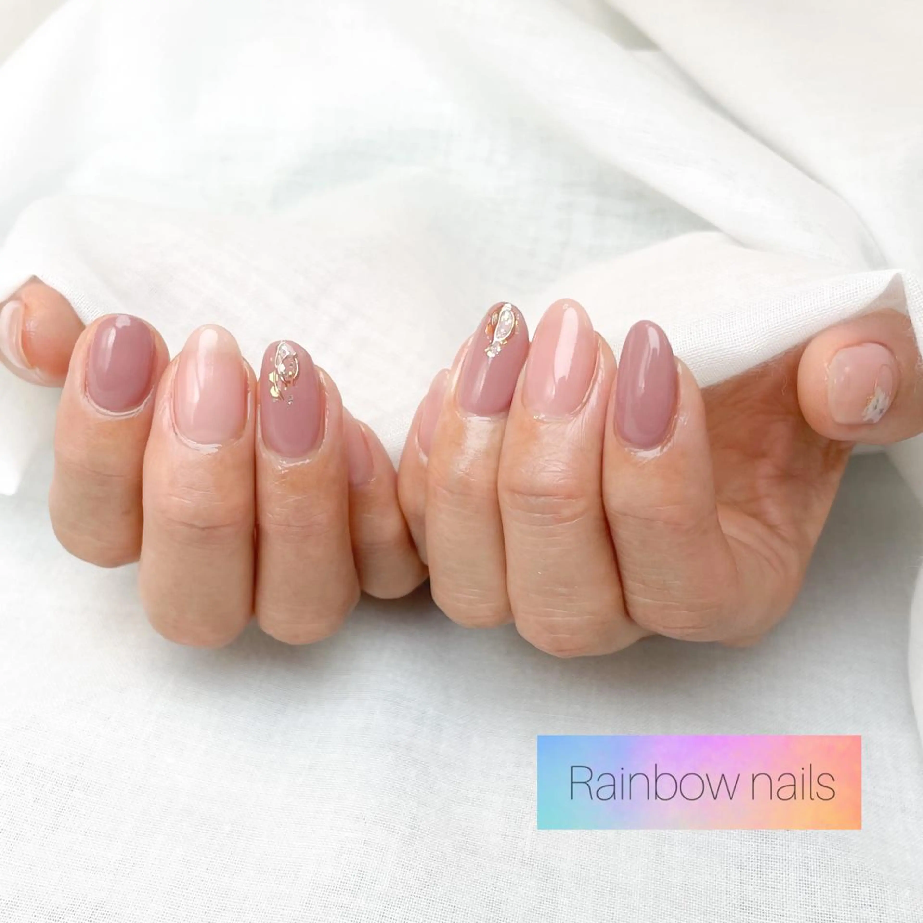 ネイル ハンドネイル Rainbow nailsくろちゃんのネイルデザイン