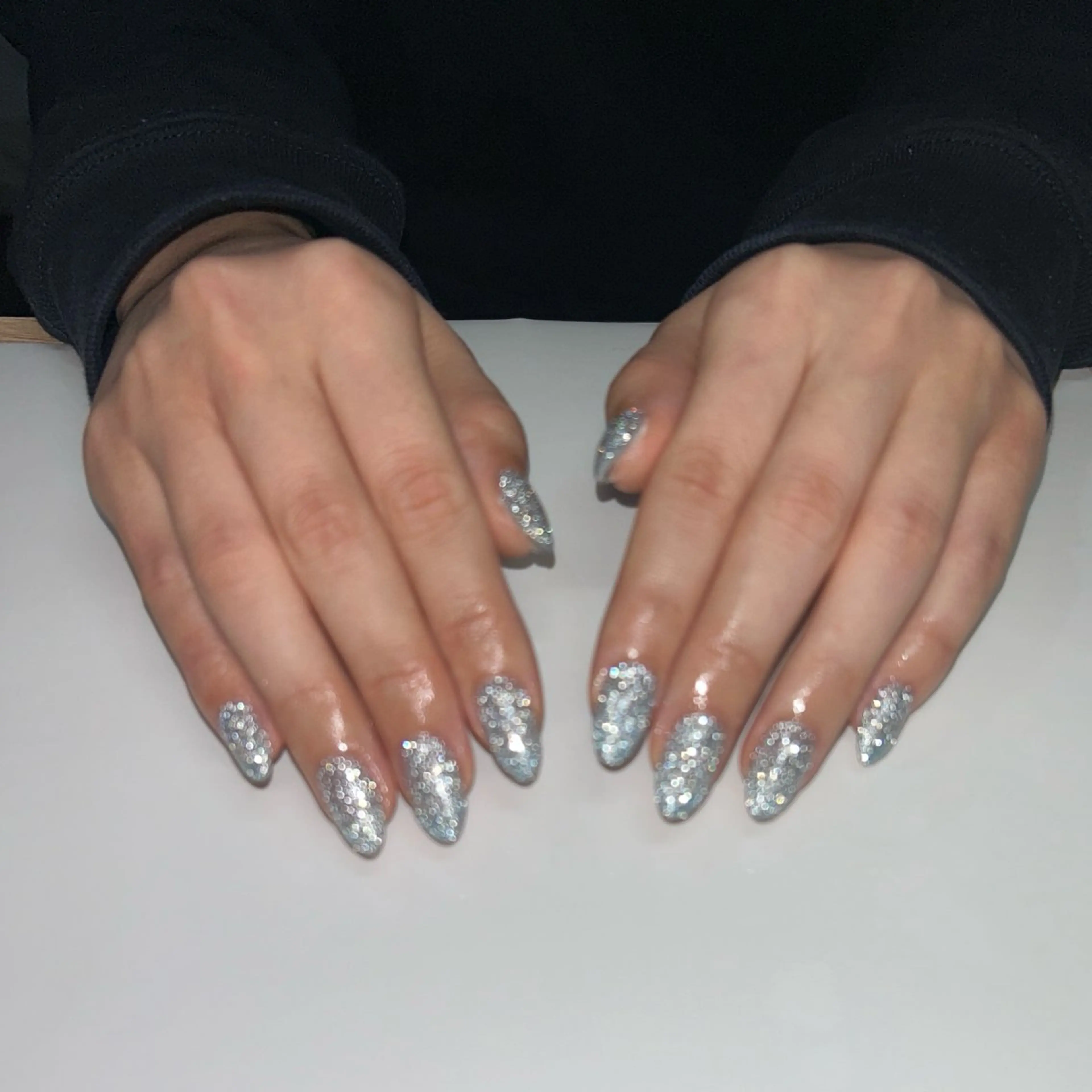 ネイル ブルー フラッシュネイル キラキラネイル ショートネイル d start 心斎橋 kawaii nails tokyo所属・LUNA nail 心斎橋のネイルデザイン